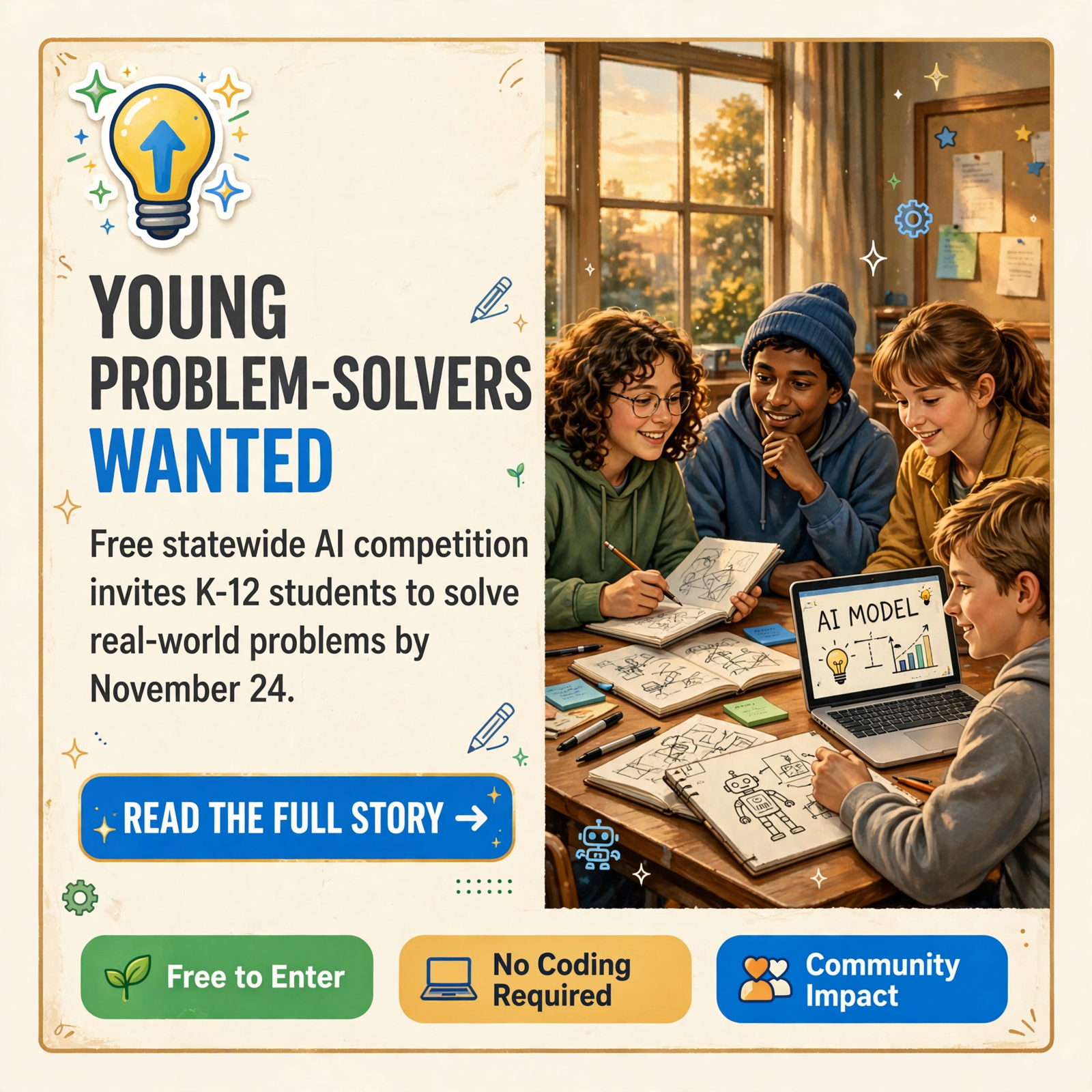 π Valley Students Can Take On a Statewide AI Challenge β Deadline Nov. 24 β Featured Image Featured image for "π Valley Students Can Take On a Statewide AI Challenge β Deadline Nov. 24"