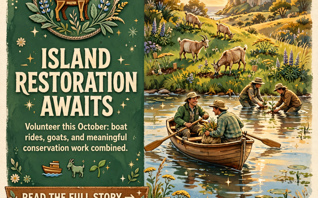 🌿 Volunteer on Maclellan Island This October – Boat Ride, Goats, and Community Work Included