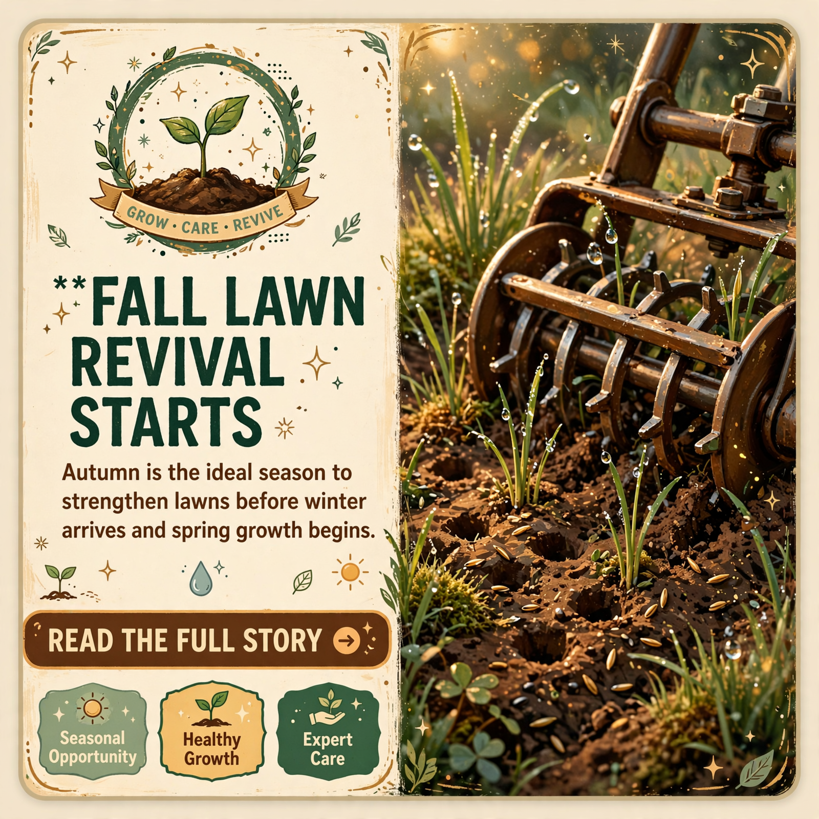 🌱 Fall Lawn Care: Why Now Is the Perfect Time to Aerate and Overseed — Featured Image Featured image for "🌱 Fall Lawn Care: Why Now Is the Perfect Time to Aerate and Overseed"