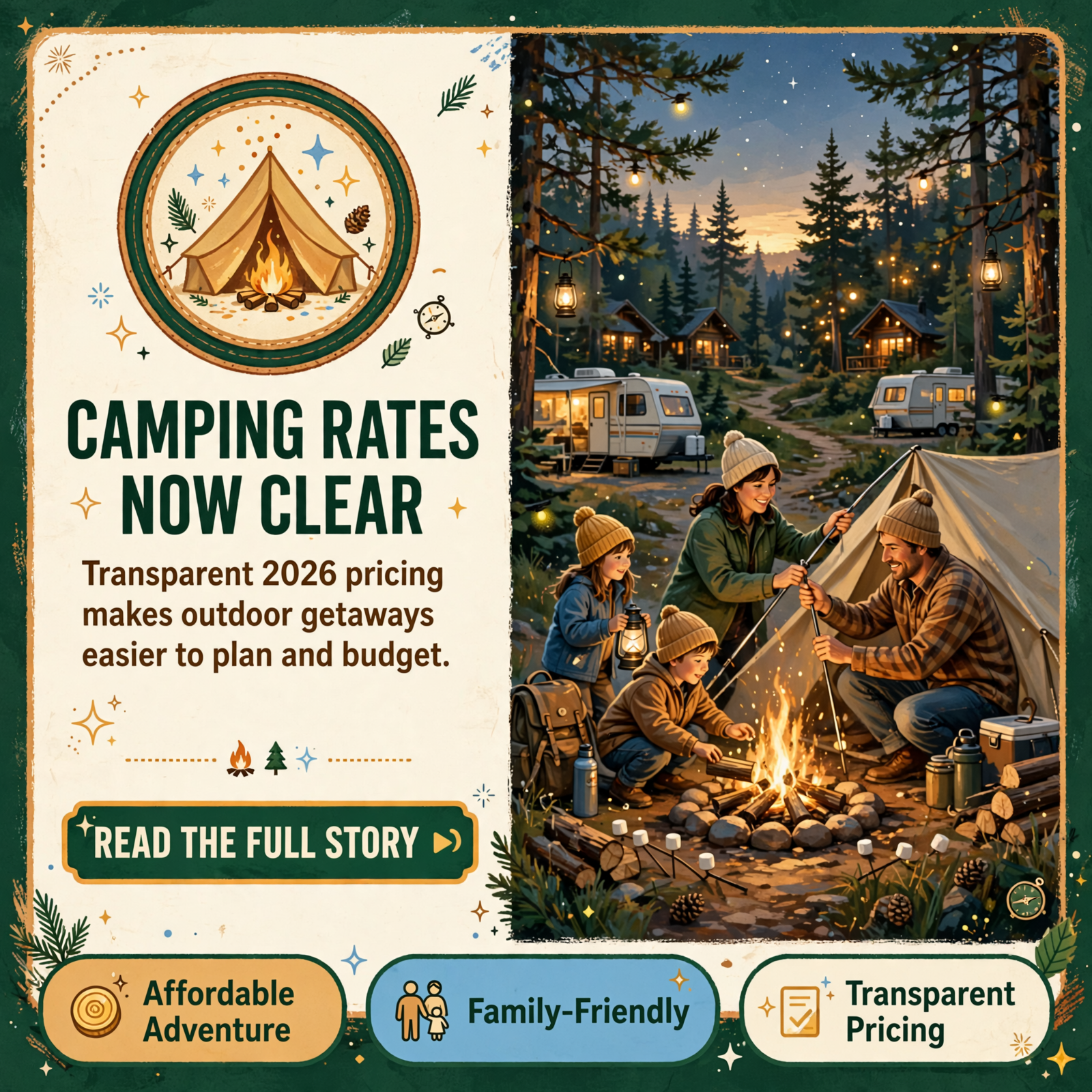 Featured image for "🏕️ Stillwaters Creek Campground + Cabins Releases 2026 Pricing for Tent Sites, RV Parks, and Cabins in Spencer"
