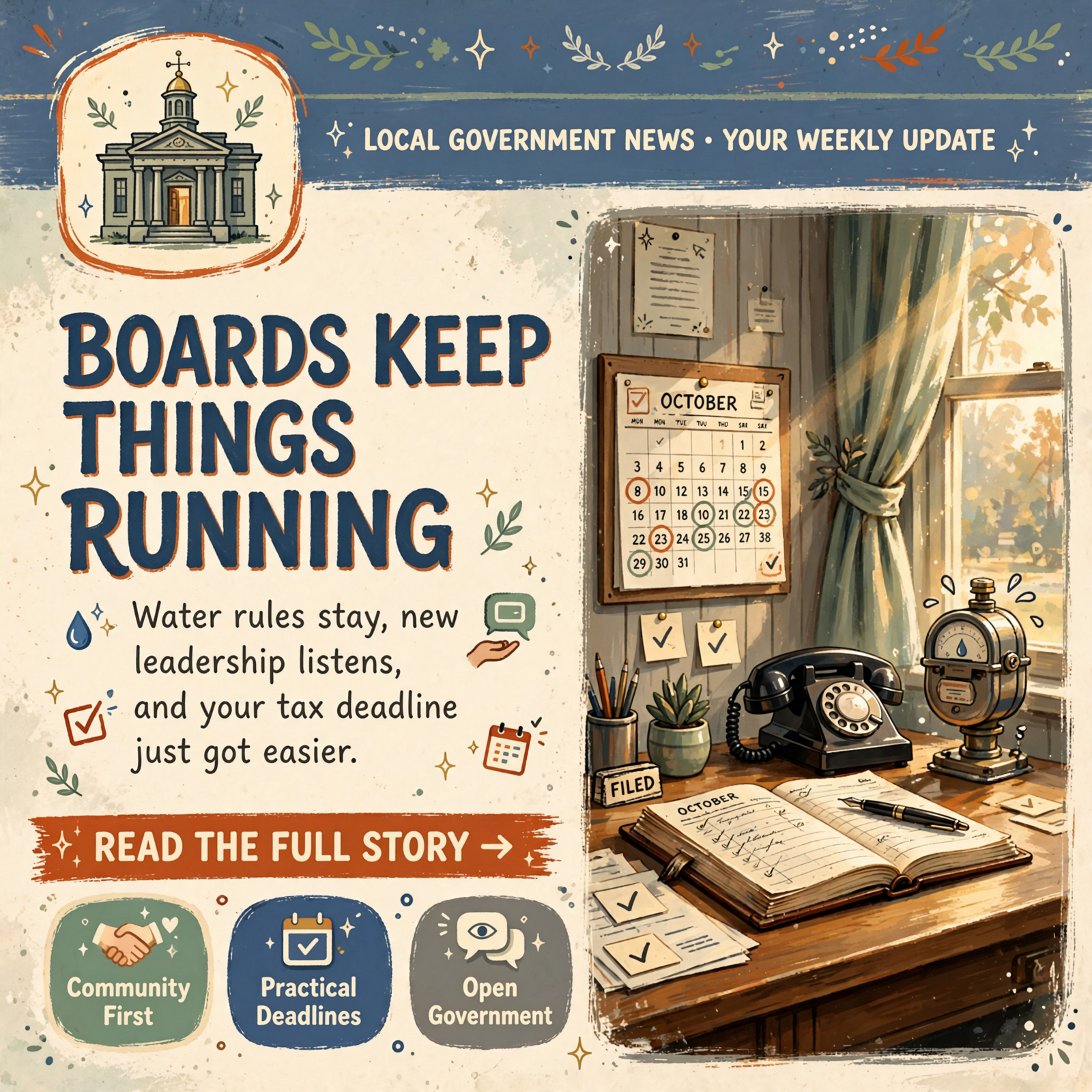 Featured image for "🏛️ Courthouse Corner: Pikeville Keeps Its Water Rules, Bledsoe's New Mayor Talks Jobs, and Your Property Tax Window Is Open"