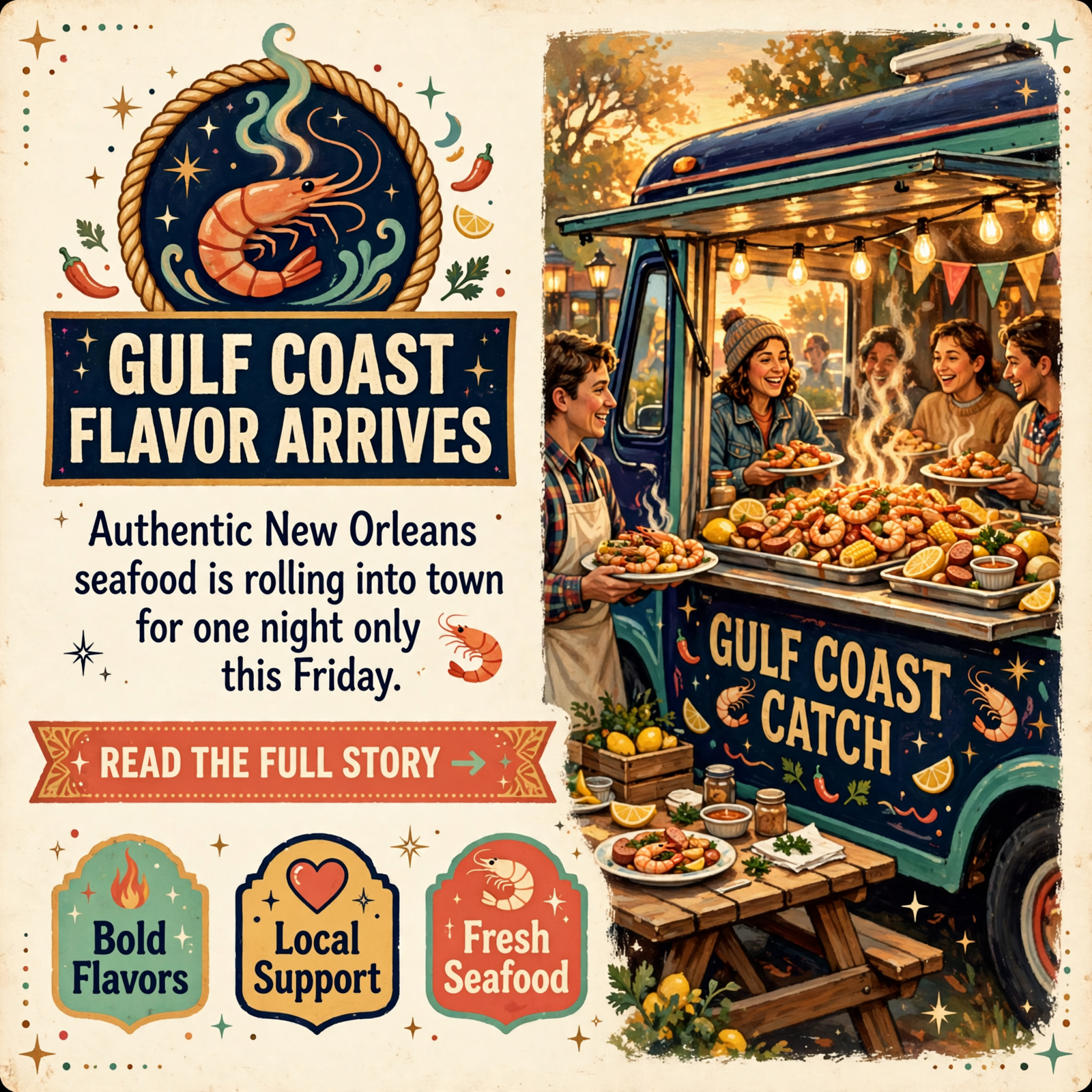 Featured image for "🍤 The Puckered Shrimp Food Truck Pops Up at Tractor Supply in Fayetteville - Friday, Oct. 16th"