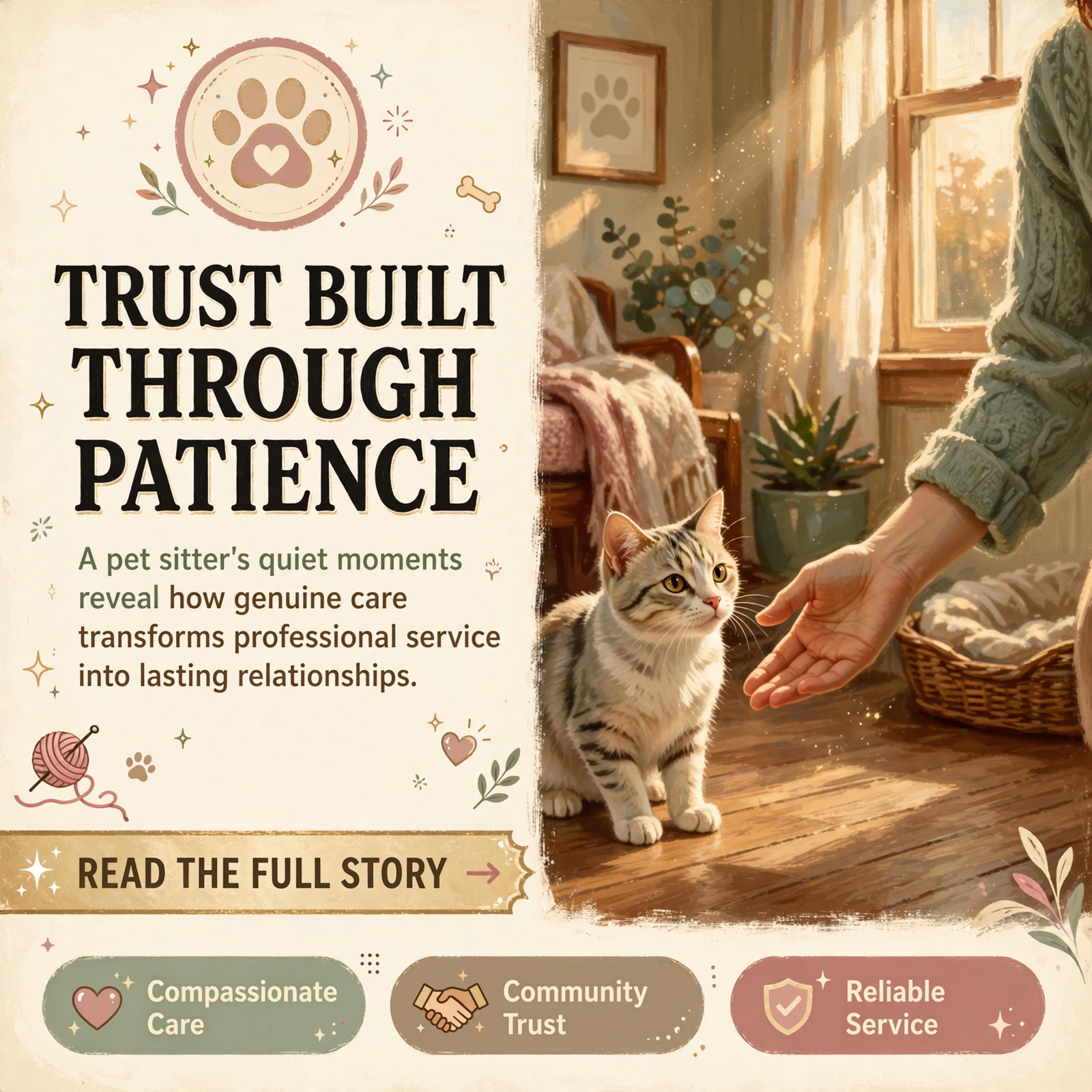 Featured image for "🐾 Pet Sitter Builds Trust One Visit at a Time - Hearth and Hound Pet Services Shares a Moment of Connection"