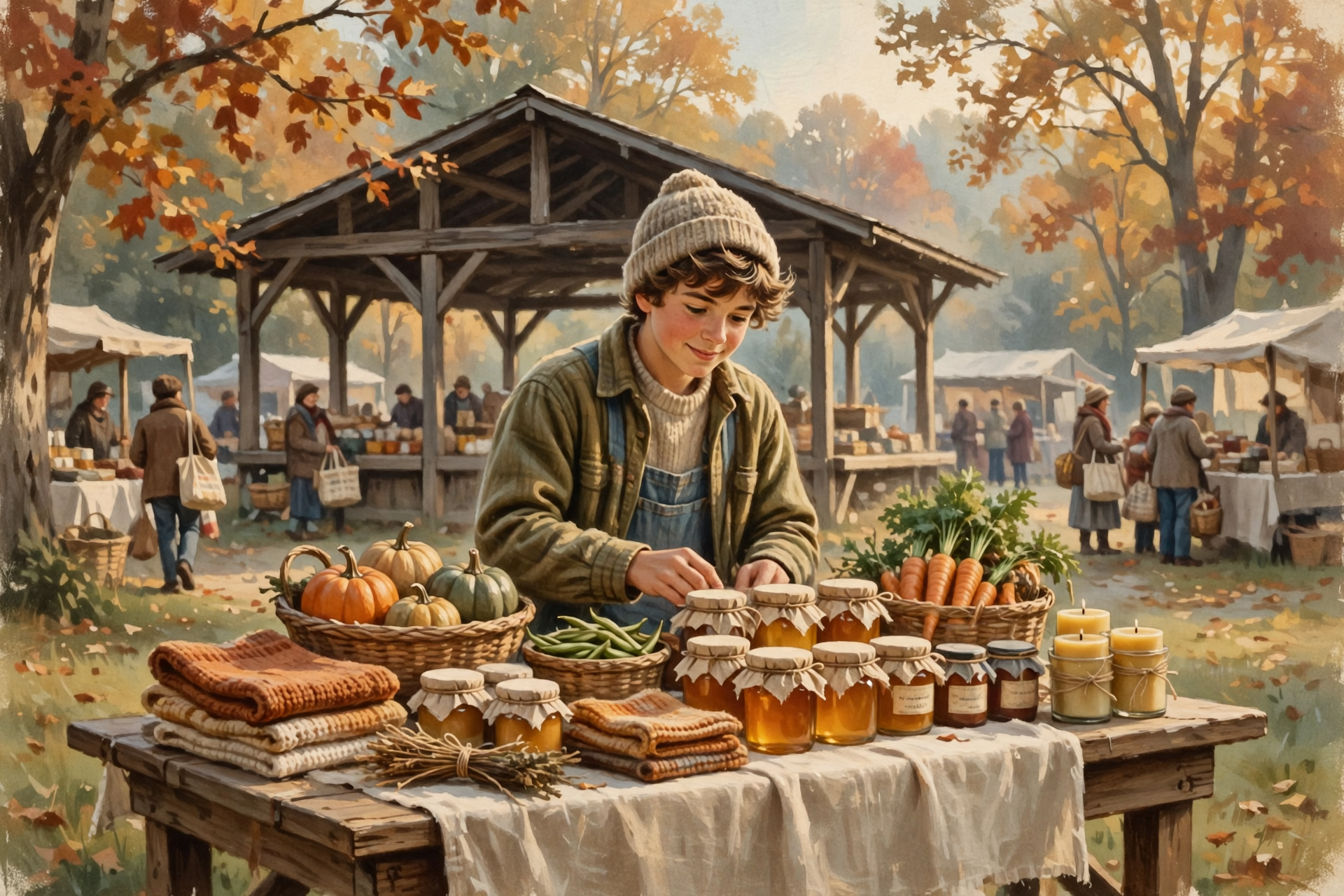 Illustration for 🛒 Saturday Market: Bring a Jacket, a Basket and a Few Dollars for the Young Vendors