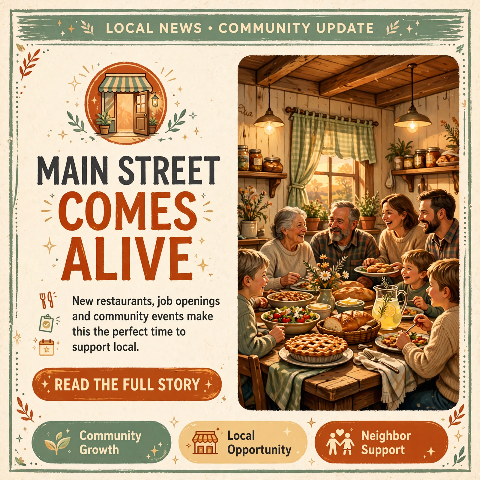 Featured image for "🏪 A New Farmhouse Kitchen, Fresh Job Openings and a Book Sale Worth Circling: Your Main Street Roundup"