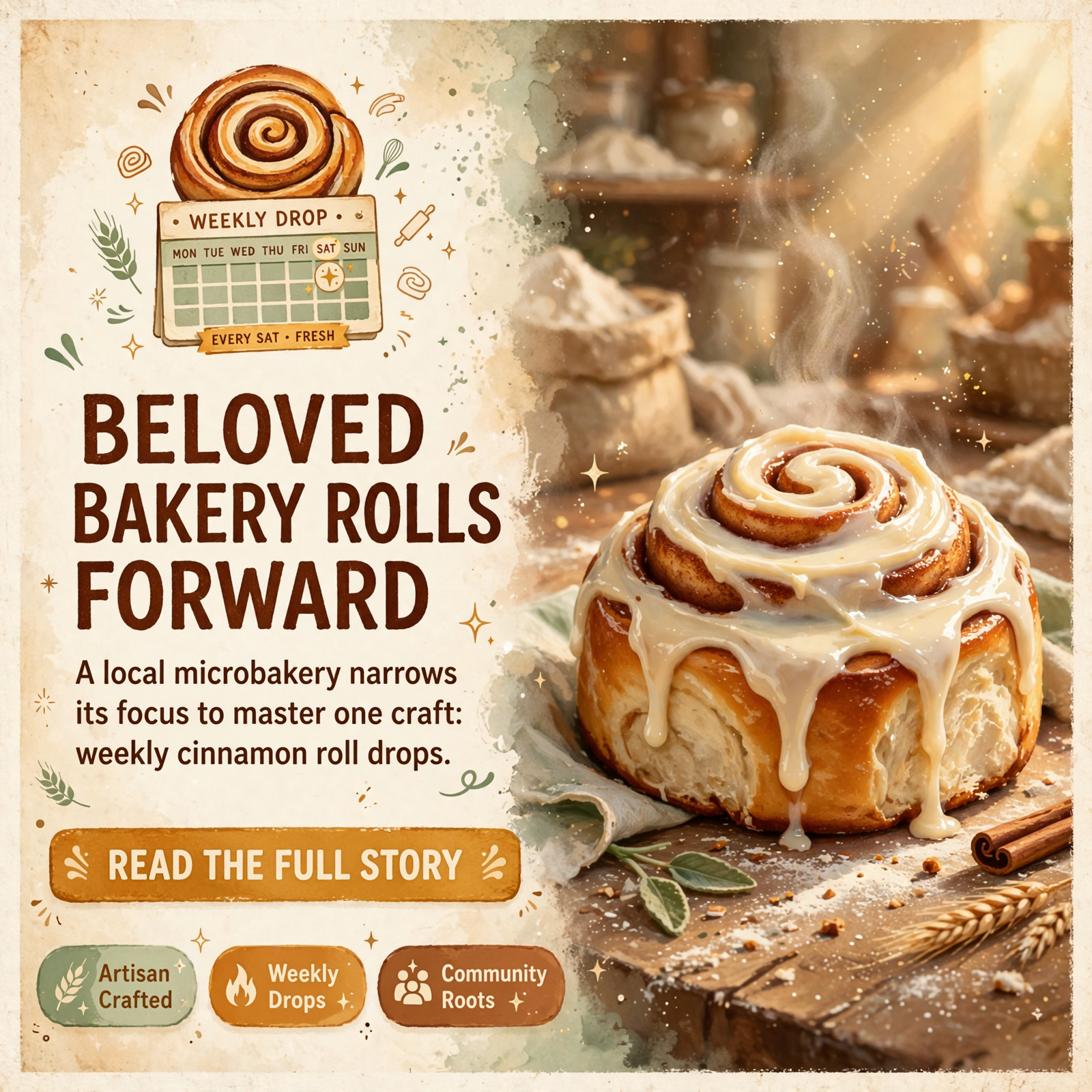 🍥 Flour Petals Rebrands to The Bun Box, Launches Weekly Cinnamon Roll Drops in Dunlap — Featured Image Featured image for "🍥 Flour Petals Rebrands to The Bun Box, Launches Weekly Cinnamon Roll Drops in Dunlap"