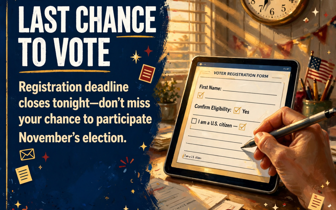 🗳️ Voter Registration Deadline for November 2026 Election – October 5, 2026