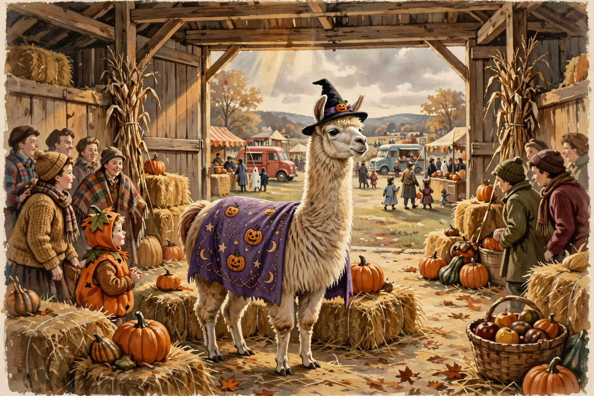 Illustration for 🐕 Paws, Pumpkins and a Halloween Llama Show