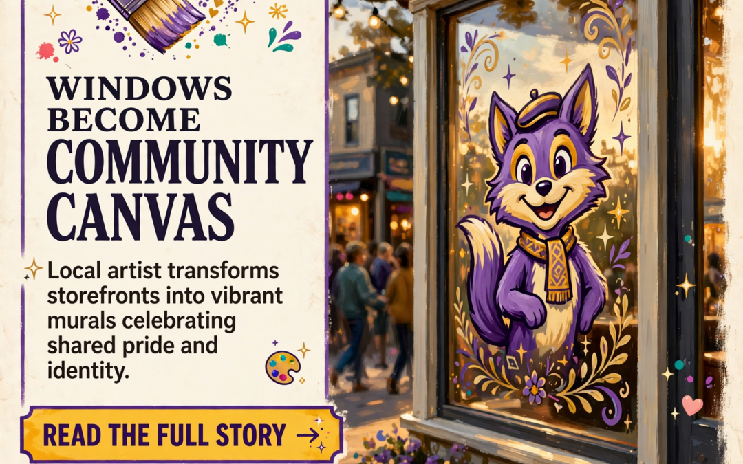 🎨 Blush Pony Studio Brings Mural Art to Dunlap Windows – Supporting Local Pride