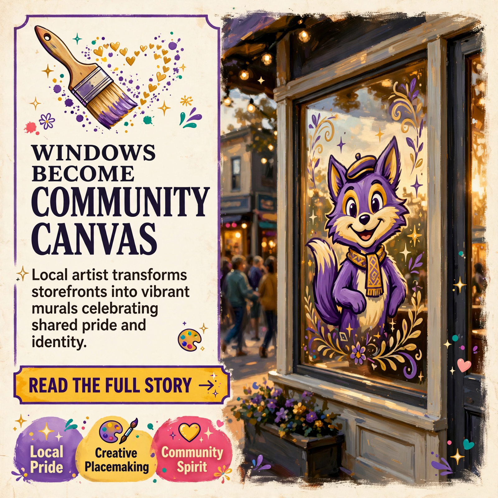 Featured image for "🎨 Blush Pony Studio Brings Mural Art to Dunlap Windows - Supporting Local Pride"