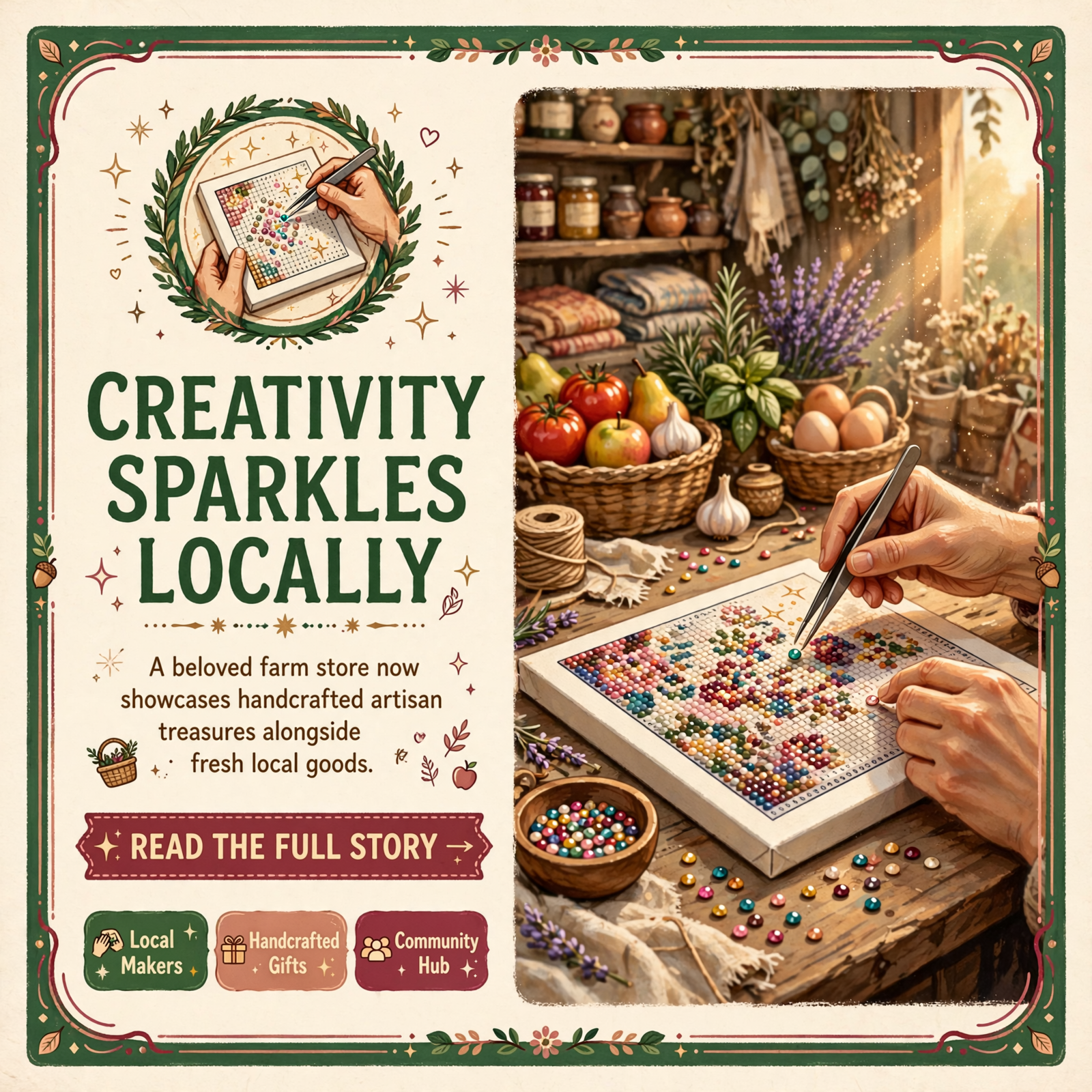Featured image for "✨ Artisan Spotlight: Diamond Painting Finds a Home at Local Farm Store"