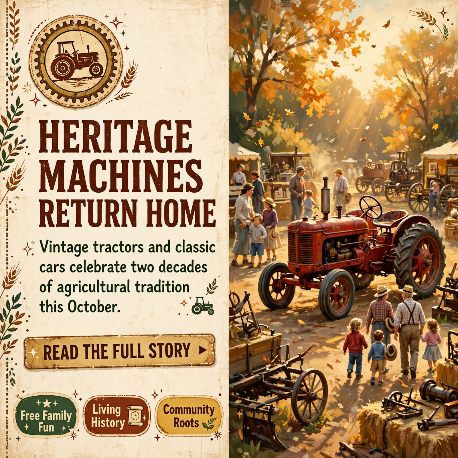 π Days of Yesteryear Antique Tractor Show Returns to Dunlap, Tennessee – October 17-18, 2026 β Featured Image Featured image for "π Days of Yesteryear Antique Tractor Show Returns to Dunlap, Tennessee - October 17-18, 2026"