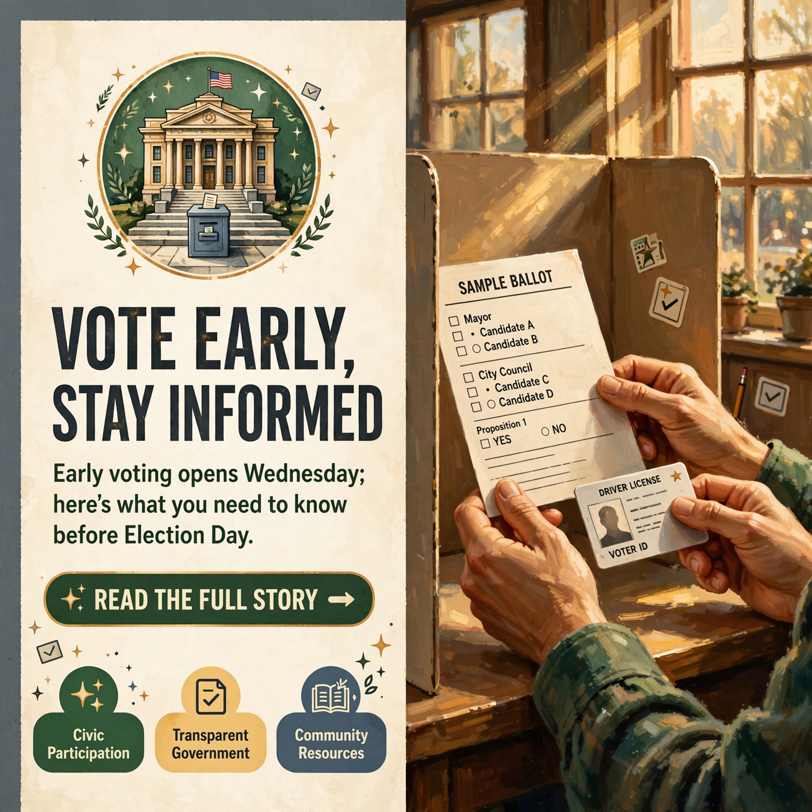 ποΈ Courthouse Corner: Early Voting Starts Wednesday, City Hall Meets Thursday, and Who to Call at the Courthouse ββ¦ Featured image for "ποΈ Courthouse Corner: Early Voting Starts Wednesday, City Hall Meets Thursday, and Who to Call at the Courthouse"