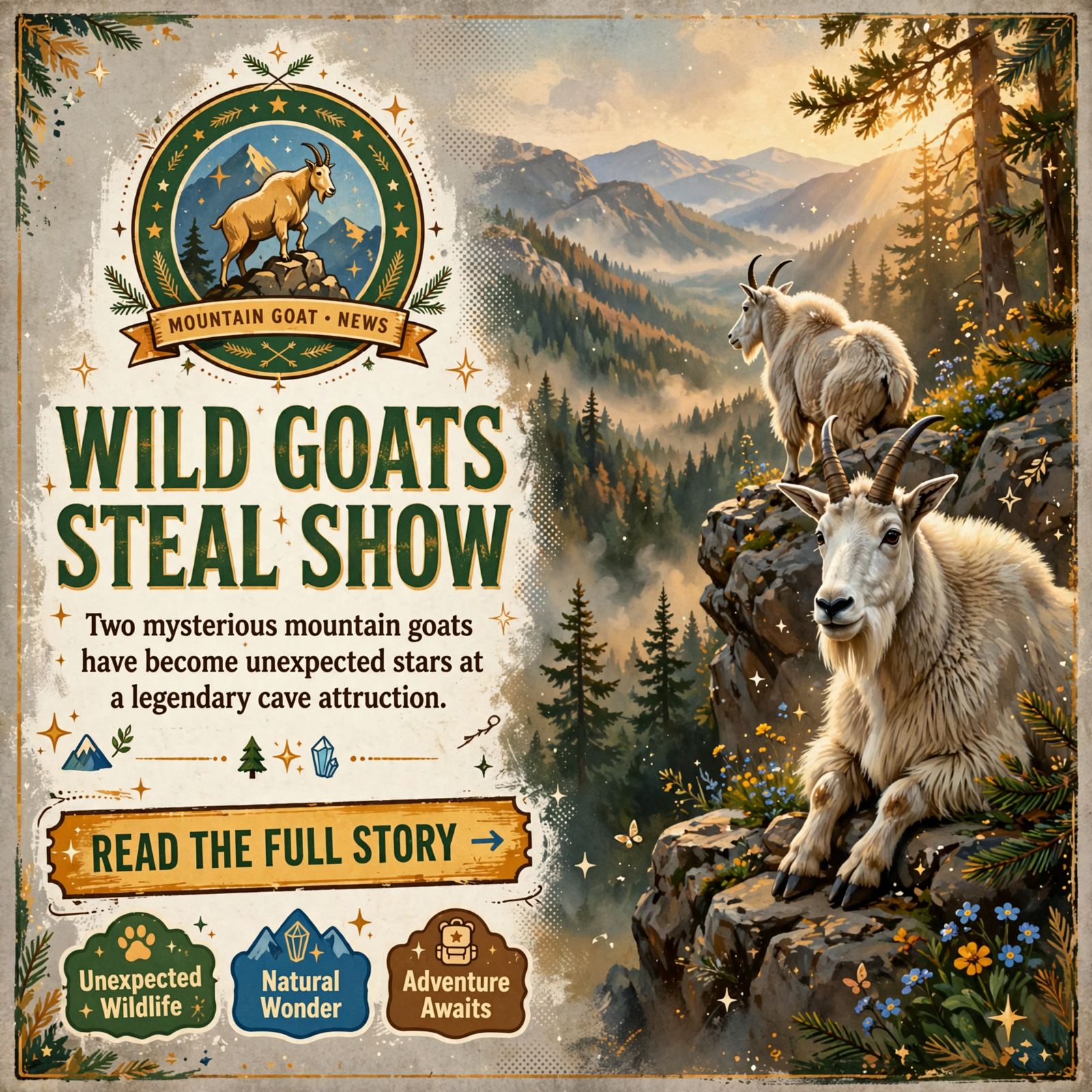 Featured image for "🐐 Wild Mountain Goats Spotted at Cumberland Caverns in McMinnville"