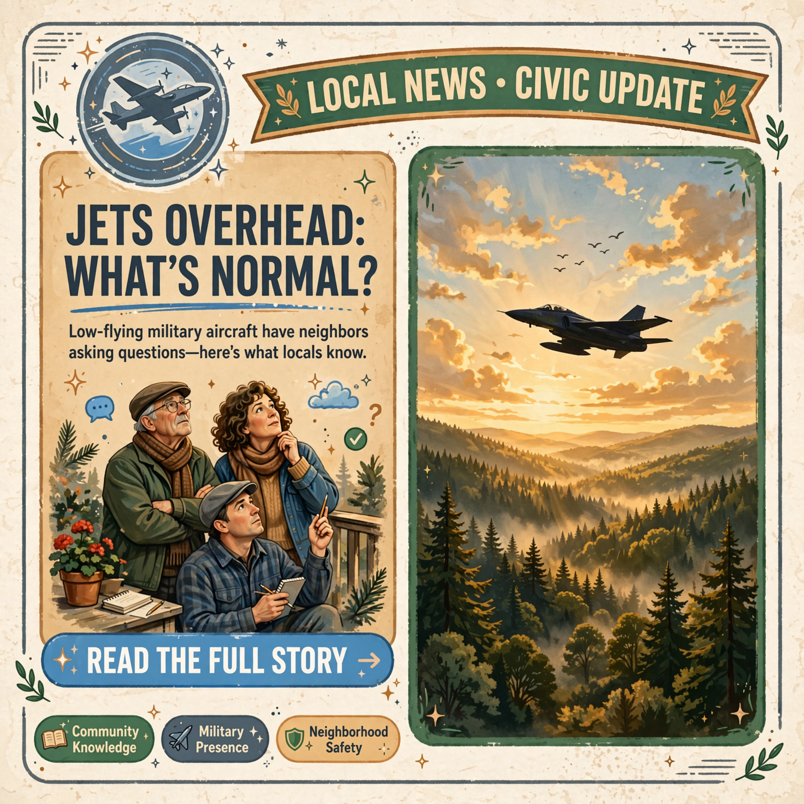 Featured image for "🛩️ Low-Flying Jets Over Cagle Mountain - What's Normal?"