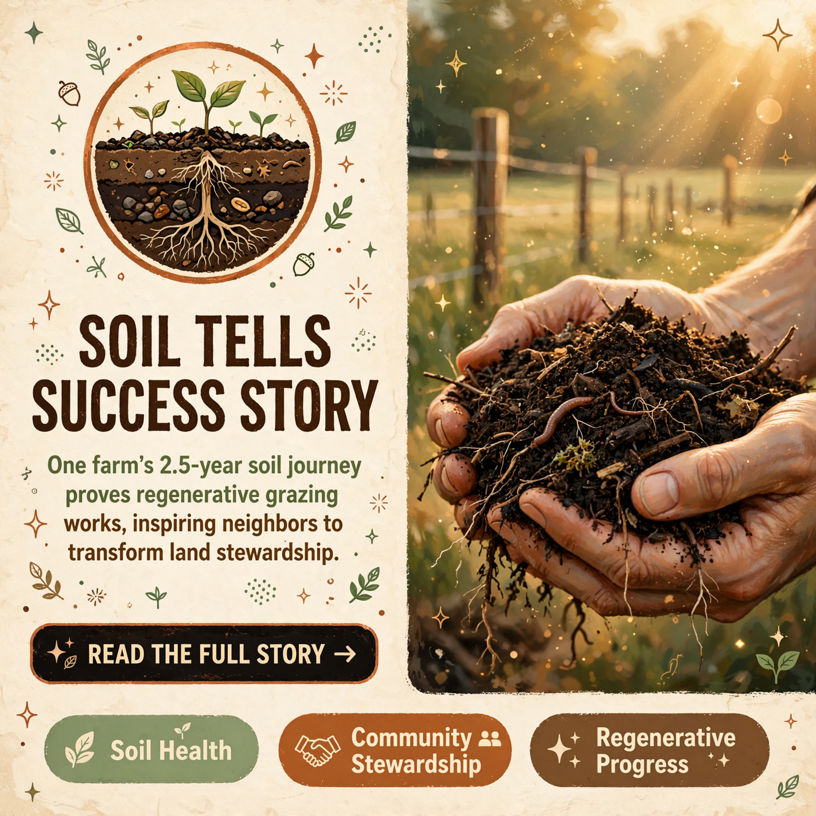 Featured image for "🌱 Heartwood Farm Measures 2.5 Years of Soil Improvement Through Rotational Grazing in Dunlap"