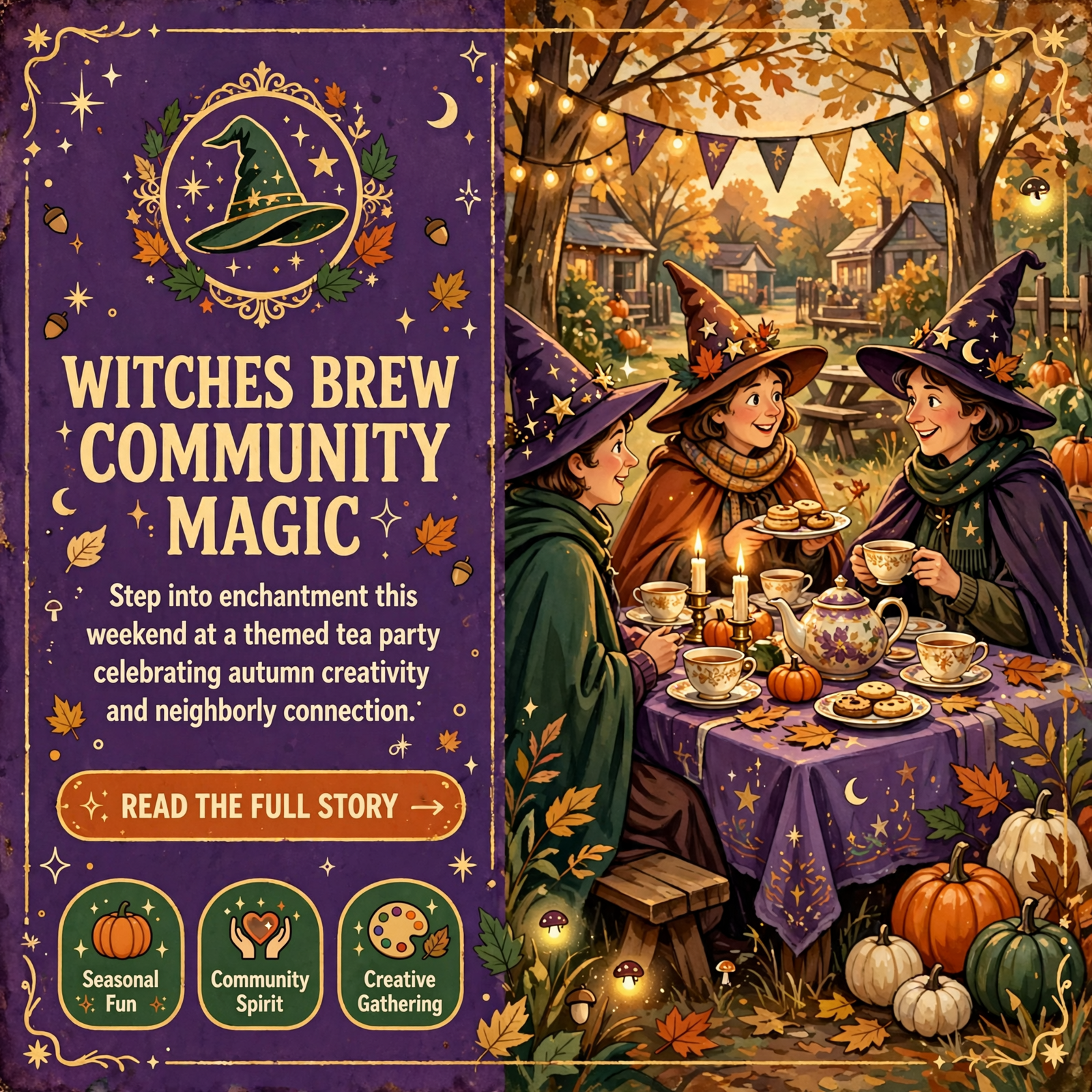 Featured image for "🧙‍♀️ Witches Tea Party in Sweetwater - October 9-10 at Whistlestop Manor"