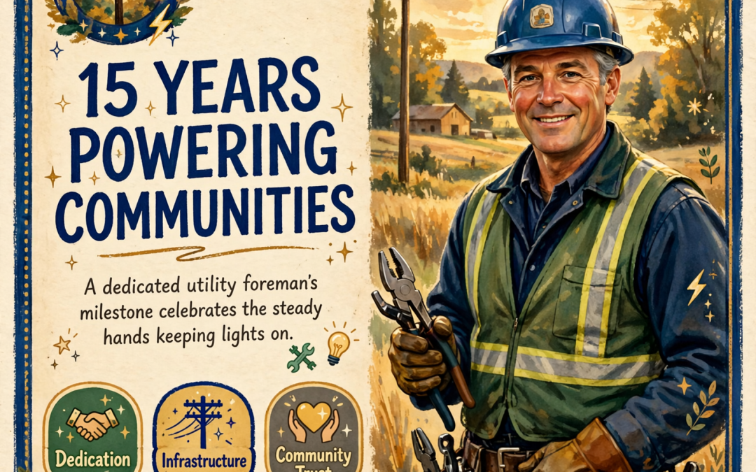 🎉 Caney Fork Electric Cooperative Celebrates Foreman Kyle Thompson’s 15 Years of Service in Spencer