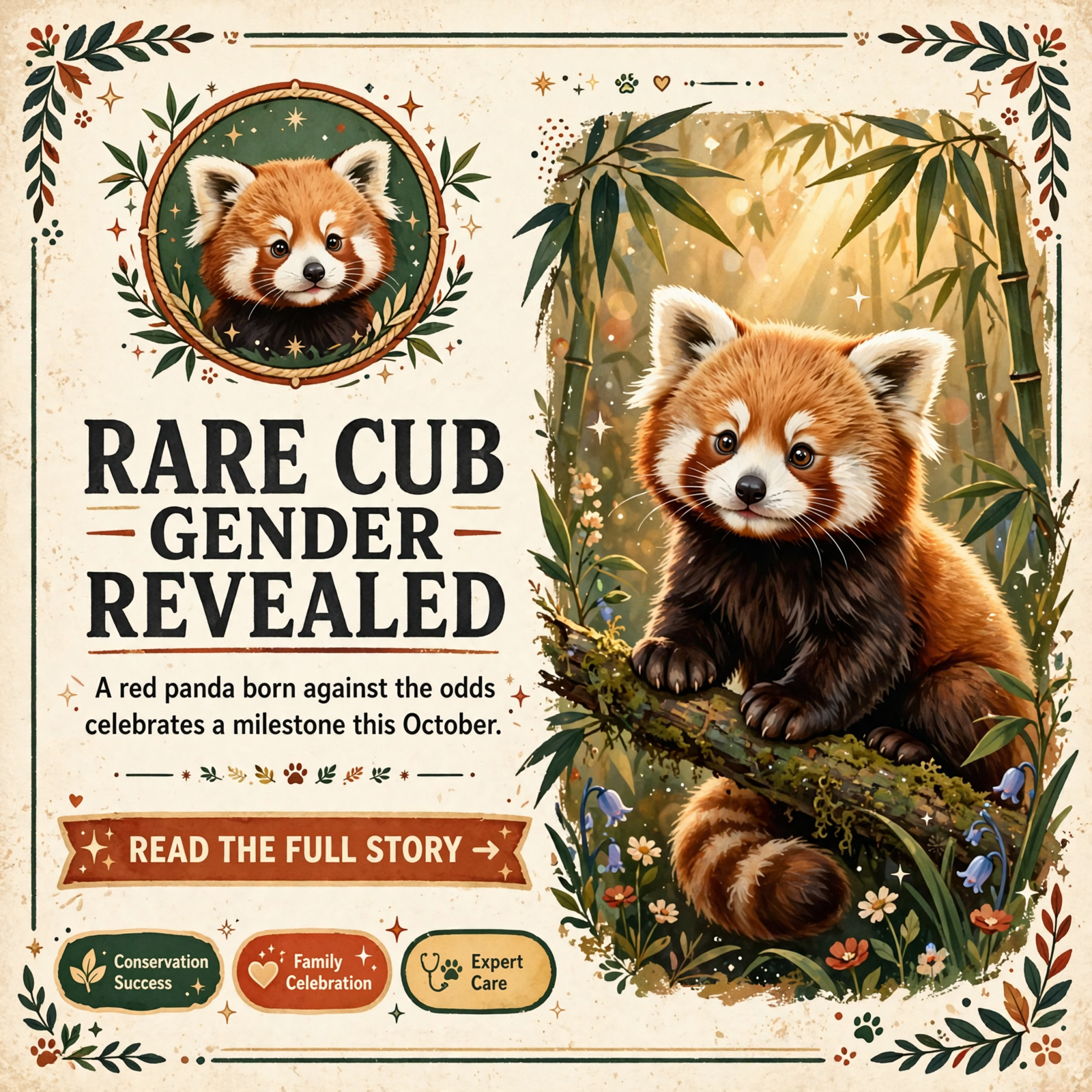 Featured image for "🐼 Red Panda Cub Gender Reveal Party Comes to Chattanooga Zoo on October 18th"