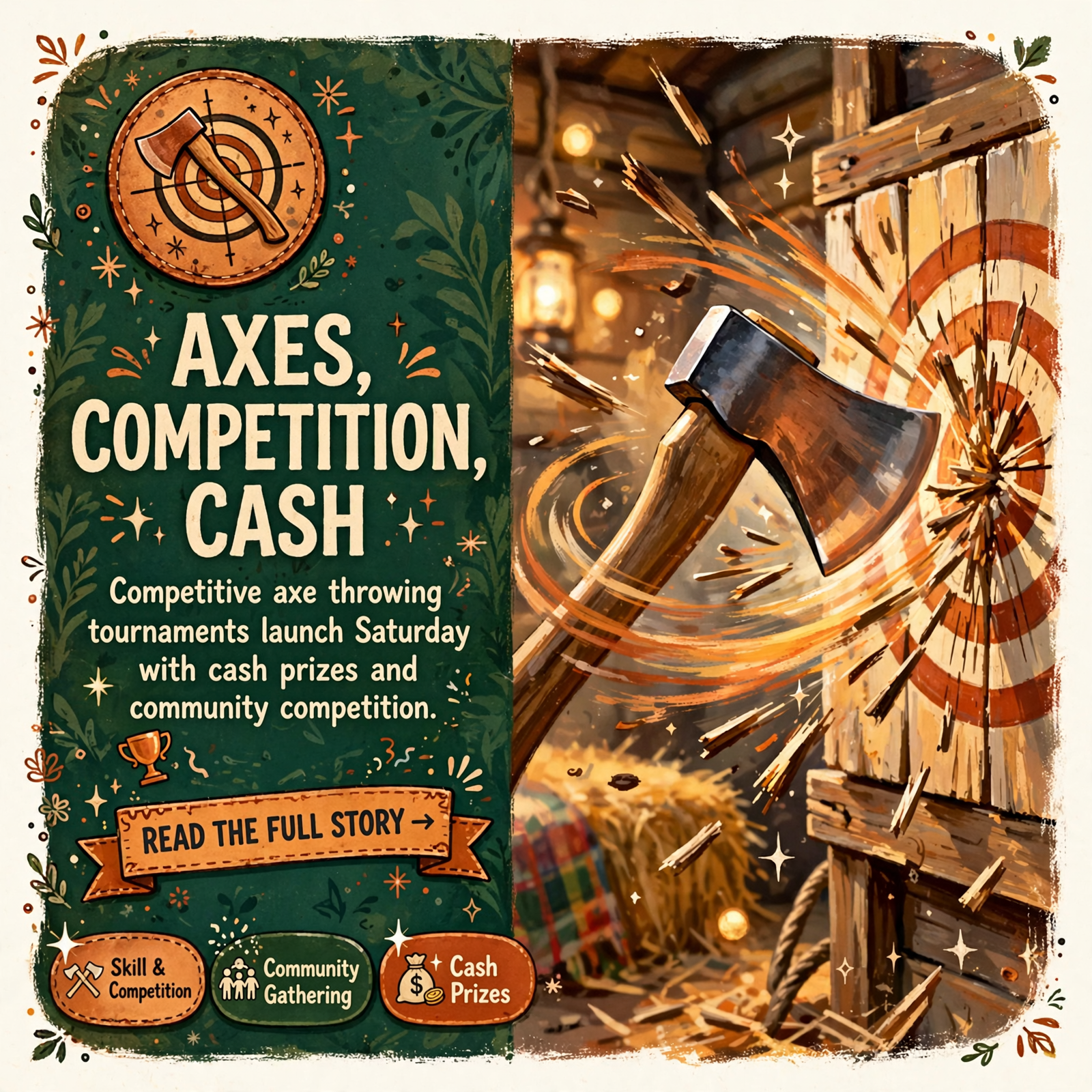 Featured image for "🪓 Saturday Axe Throwing Tournament Coming to Dunlap - $35 Buy-In, Cash Prizes"