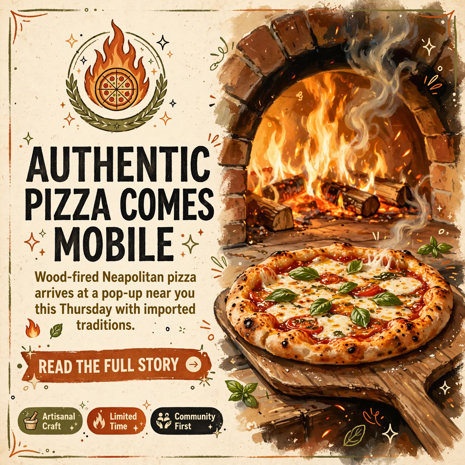 Featured image for "🔥 Pyro Pies Wood Fired Brick Oven Pizza Brings Authentic Neapolitan Pizza to Fayetteville Pop-Up"