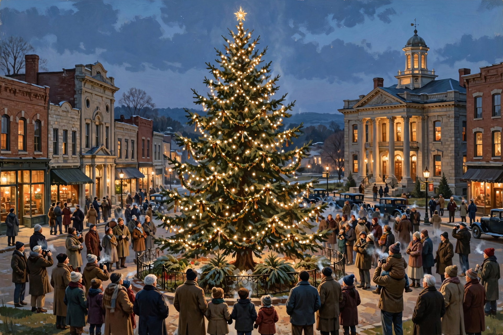 Illustration for 🎄 Christmas on the Square and the Tree Lighting