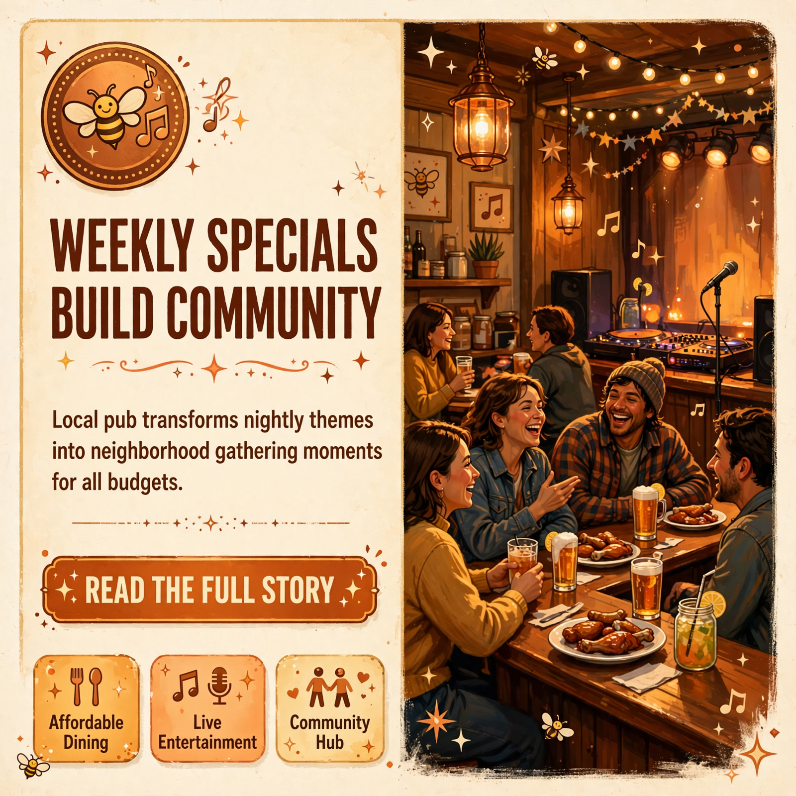 ๐ Weekly Specials & Live Entertainment at The Bee’s Knees – Dunlap Pub Lineup โ Featured Image Featured image for "๐ Weekly Specials & Live Entertainment at The Bee's Knees - Dunlap Pub Lineup"