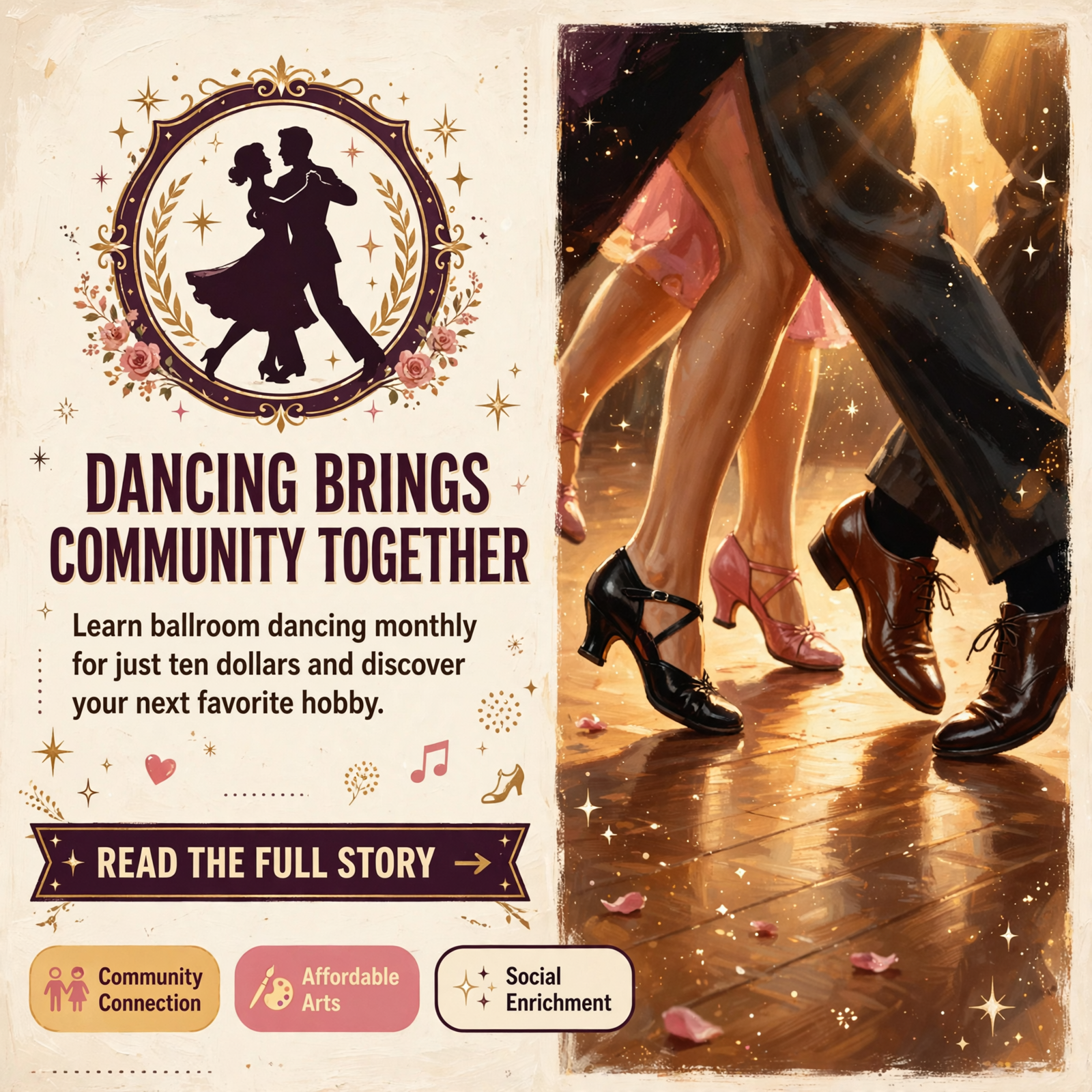 Featured image for "🎭 Ballroom Dance Classes Come to Cowan Center for the Arts"