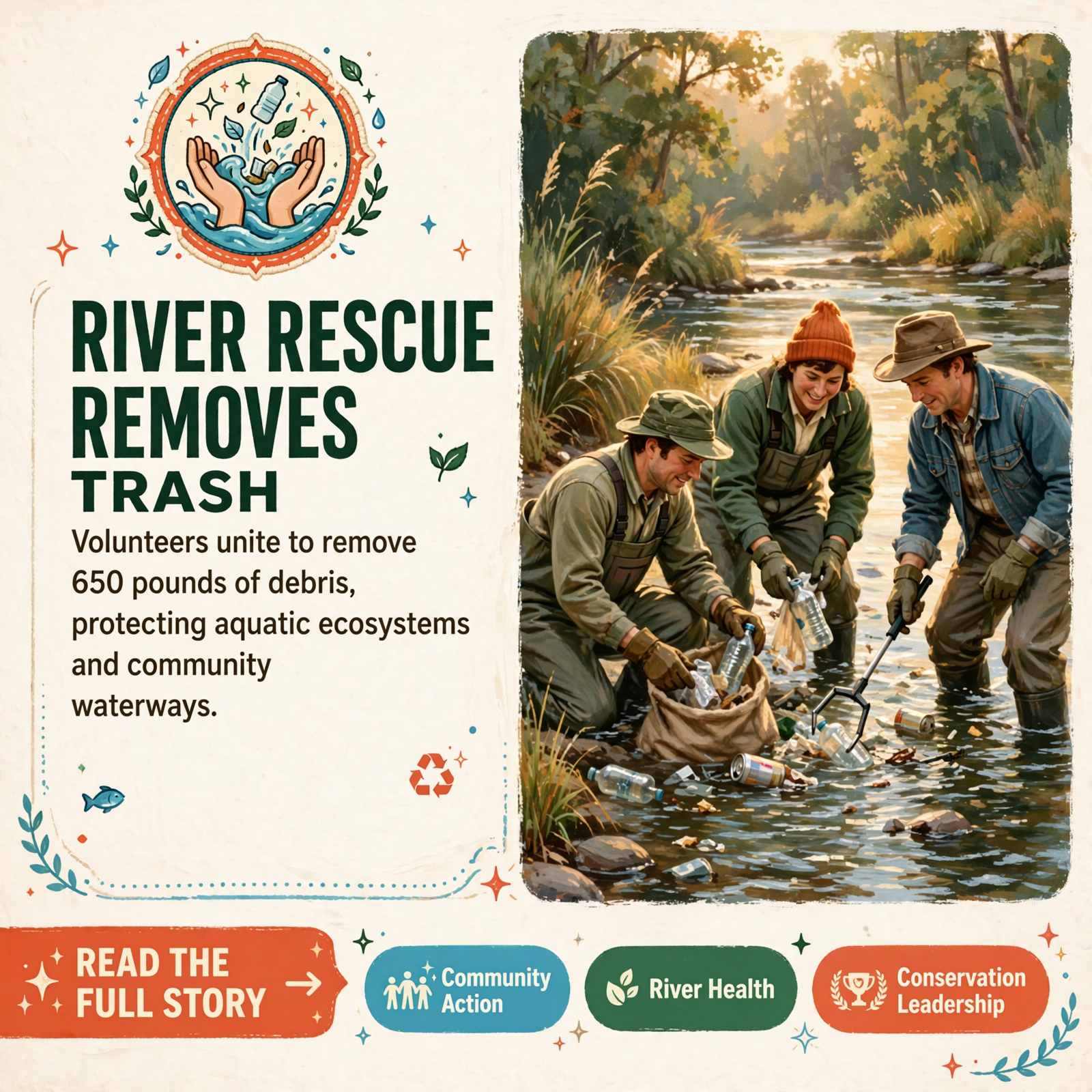 Featured image for "🌊 Tennessee Aquarium Team Removes 650 Pounds of Trash in 38th Annual River Rescue Cleanup"