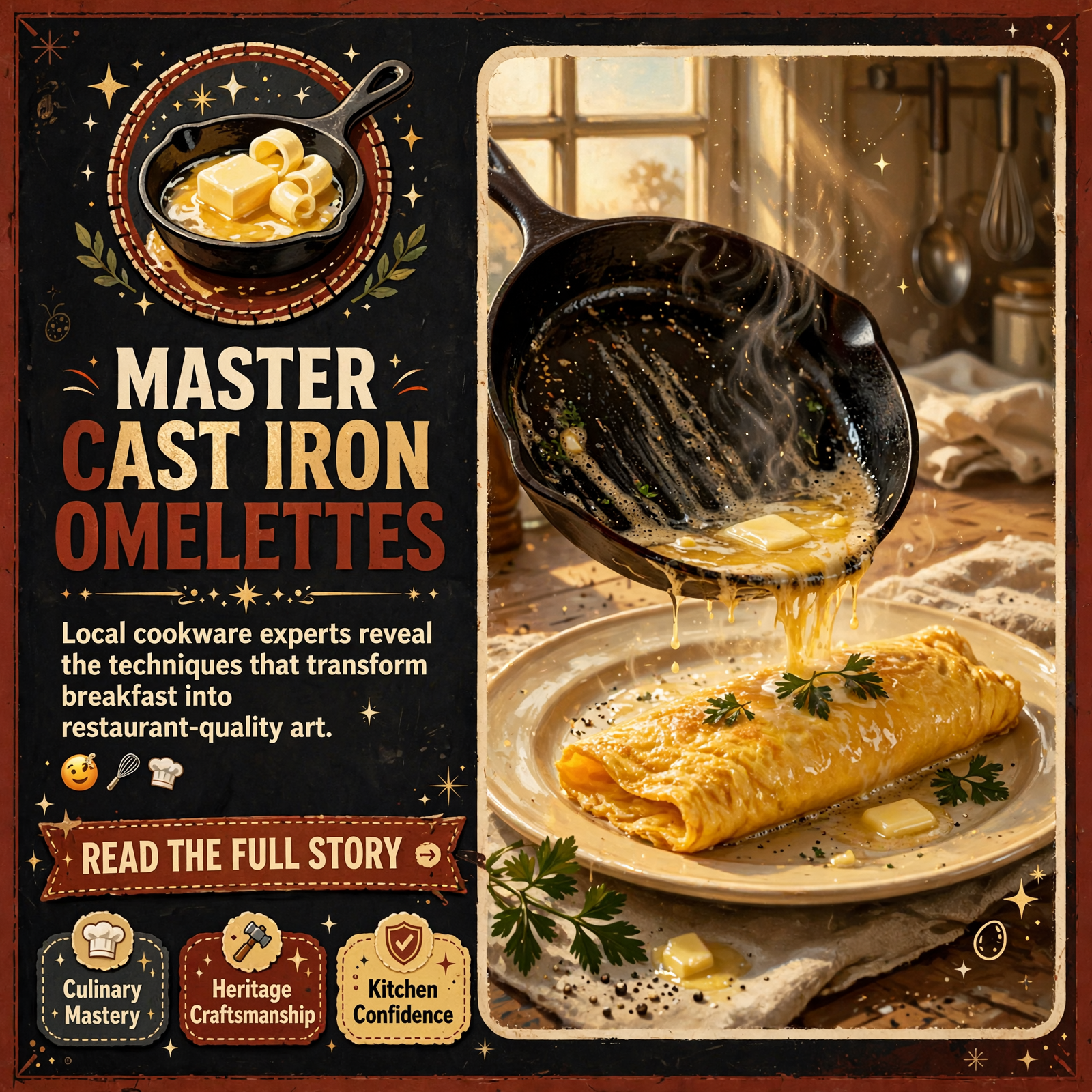 Featured image for "🍳 Master the Perfect Omelette in Cast Iron - Tips from Lodge Cast Iron 's Kitchen Expert"