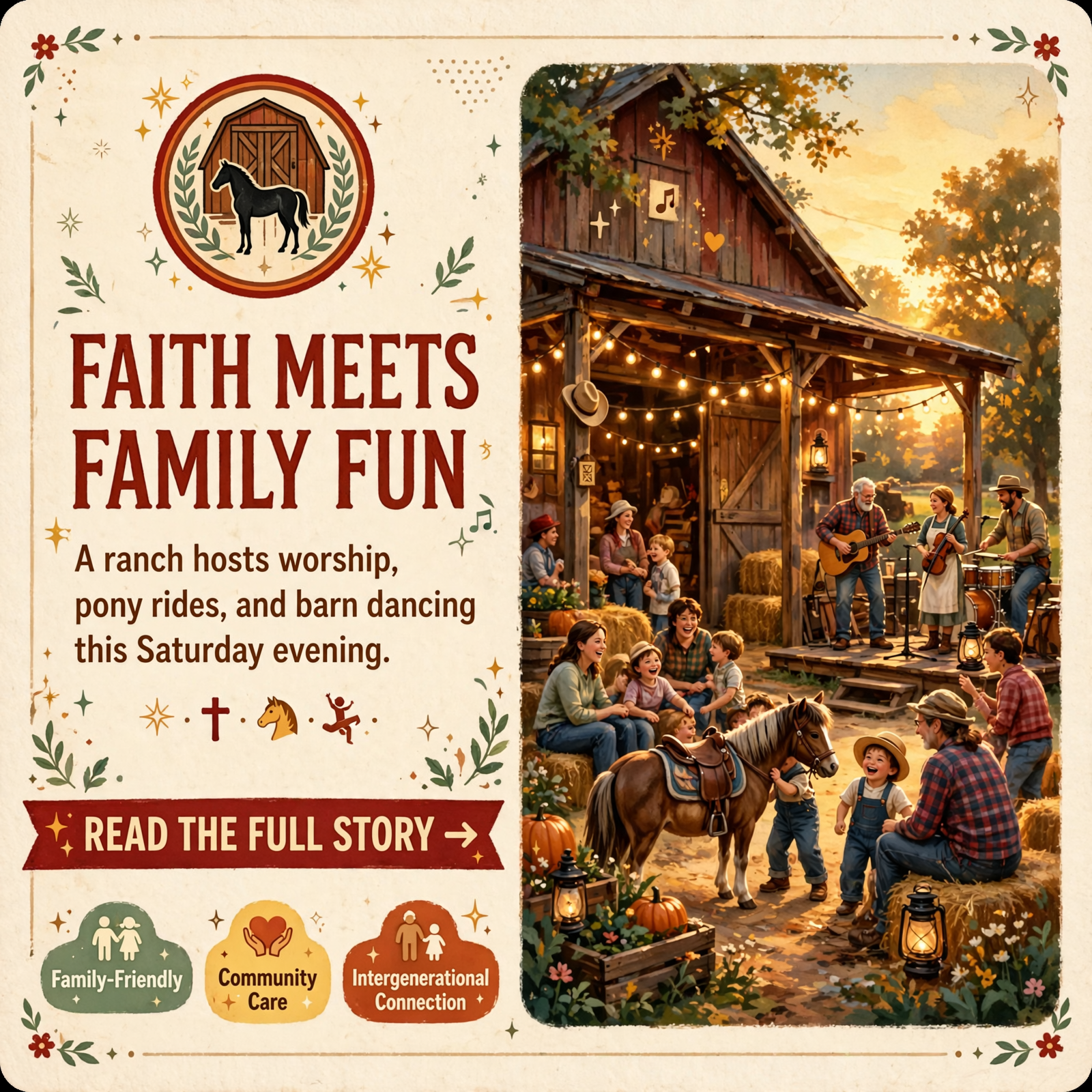 Featured image for "🤠 Cowboy Church Invites Sequatchie Valley Families for Fall Evening of Pony Rides, Music, and Barn Dance"