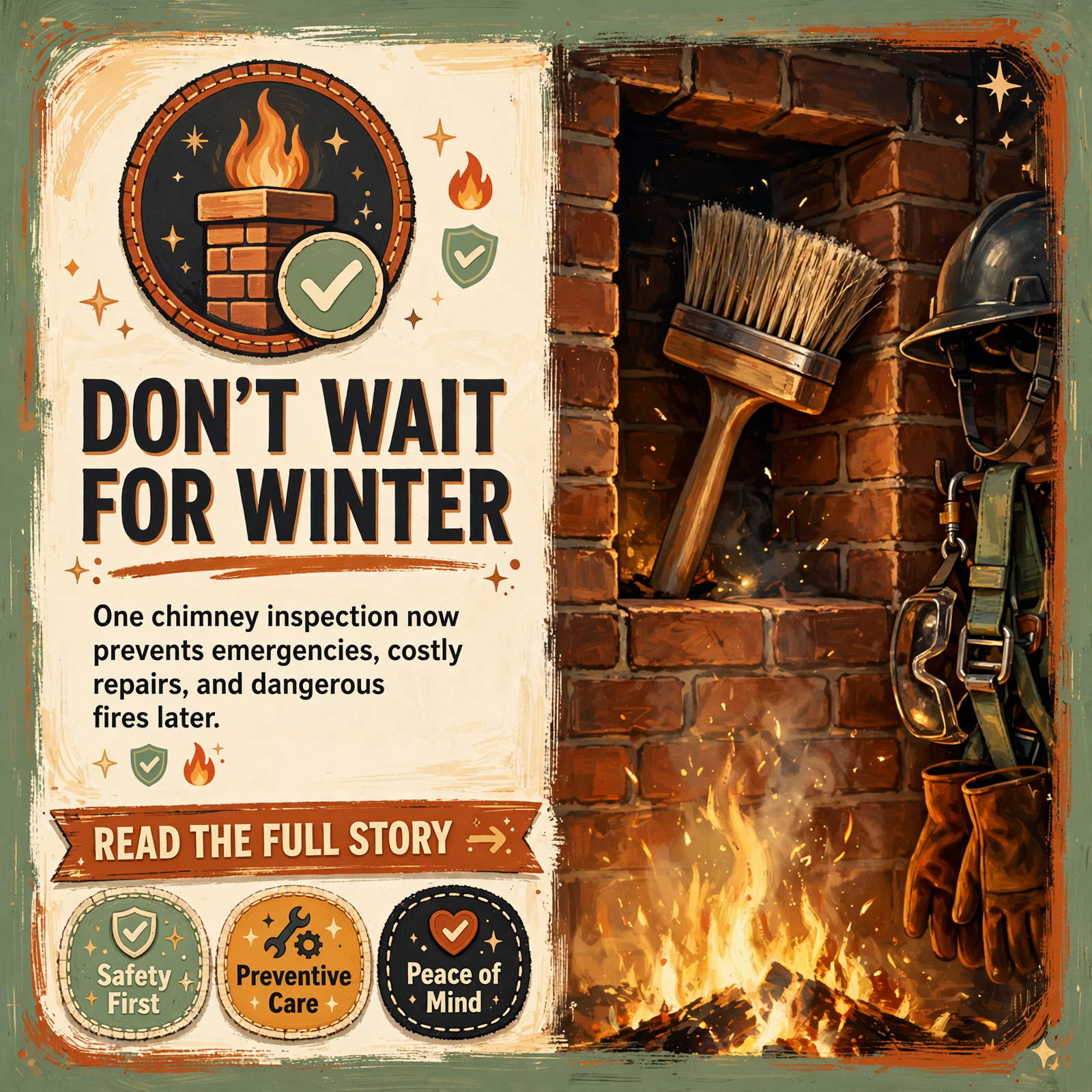 Featured image for "🔥 Chimney Sweeps and Inspections: Why Cold Weather Timing Matters for Middle Tennessee Homeowners"