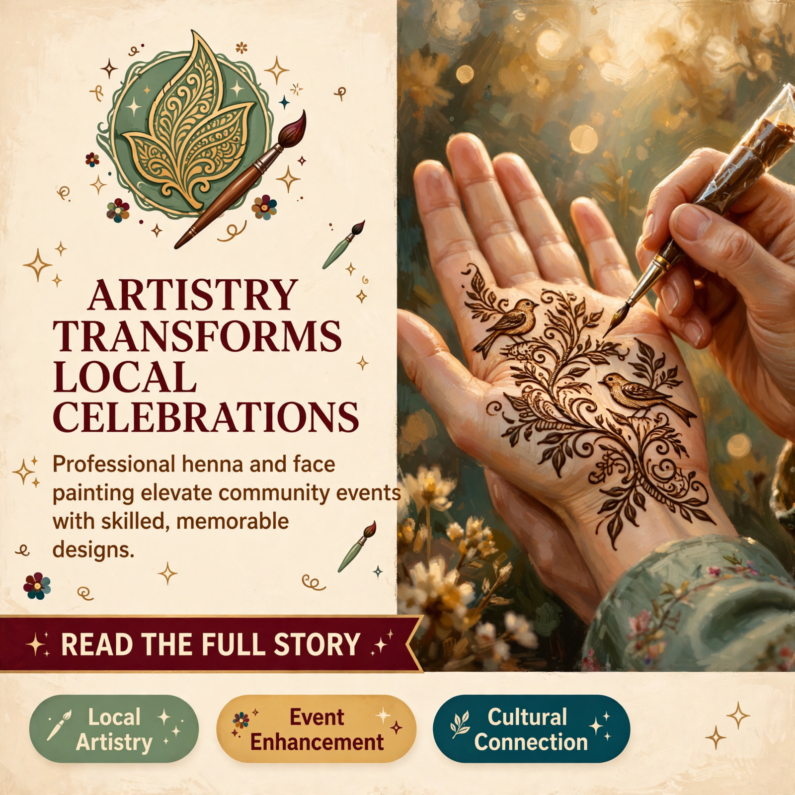 Featured image for "🎨 Delia Designz Facepainting Showcases Henna Artistry in Cleveland"