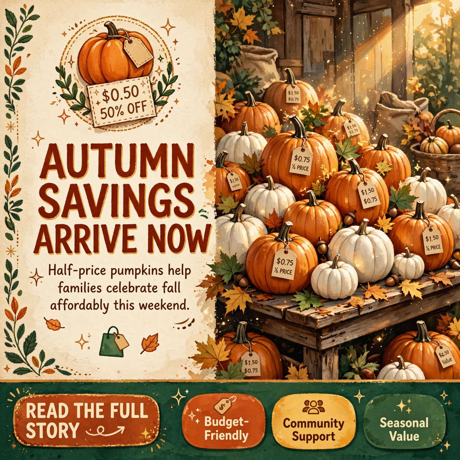 Featured image for "🎃 50% Off Pumpkins at CWC Thrift Store in Whitwell Through Saturday"
