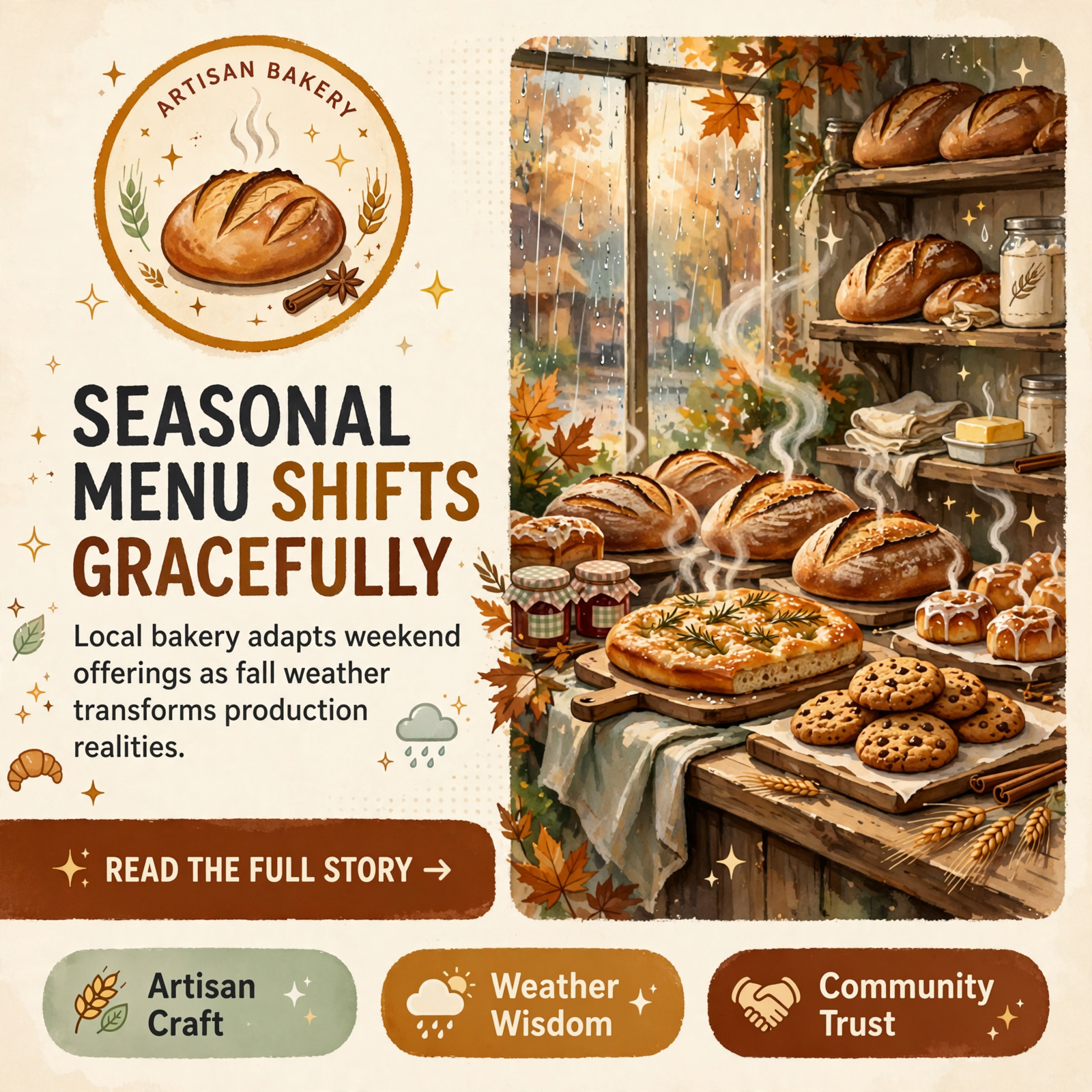 Featured image for "🍞 Garrett Goods & Co Adjusts Weekend Menu for Rainy Weather in Quebeck"