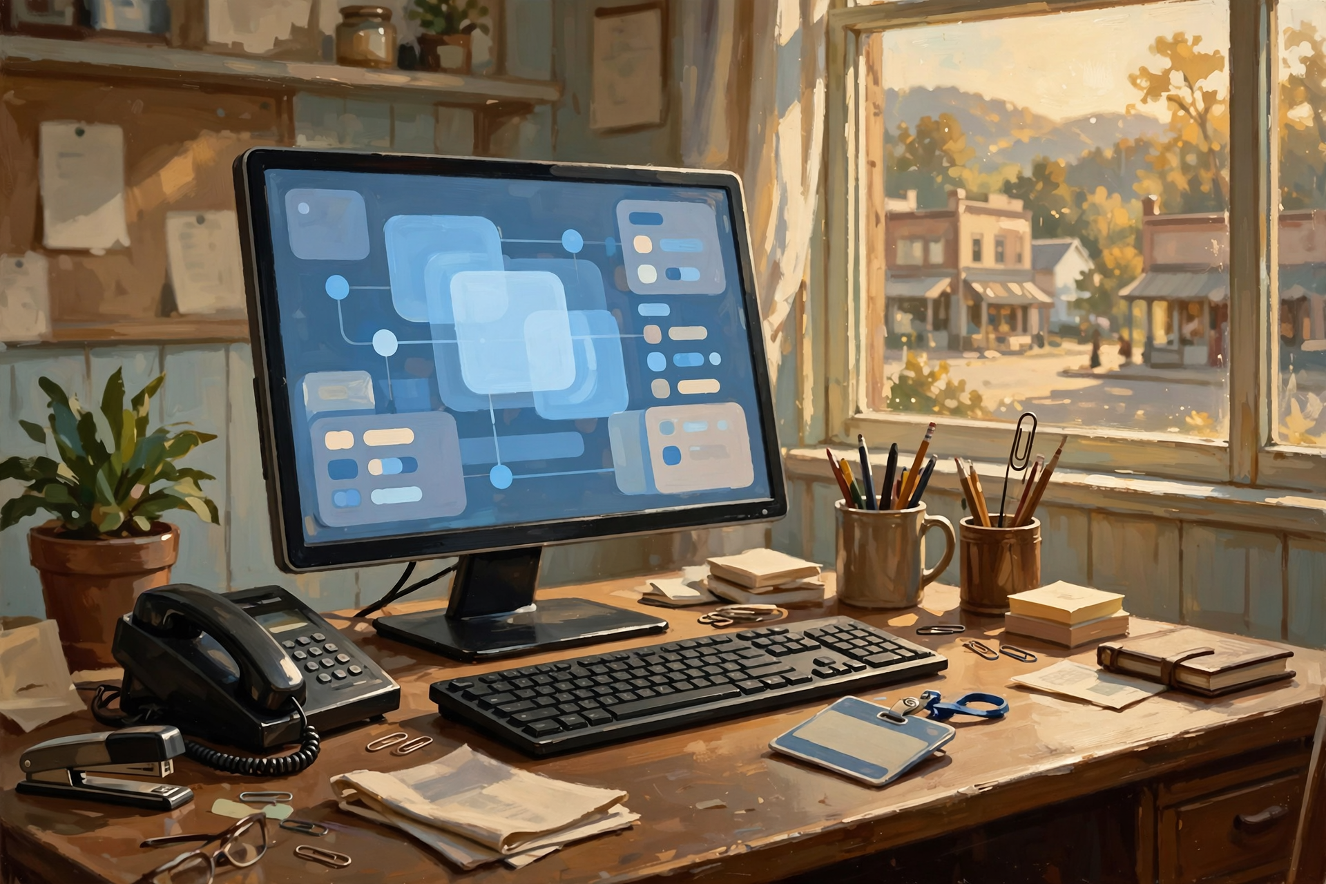 Illustration for 🪪 Google's AI Helper Got a Desk Badge (for Businesses First)