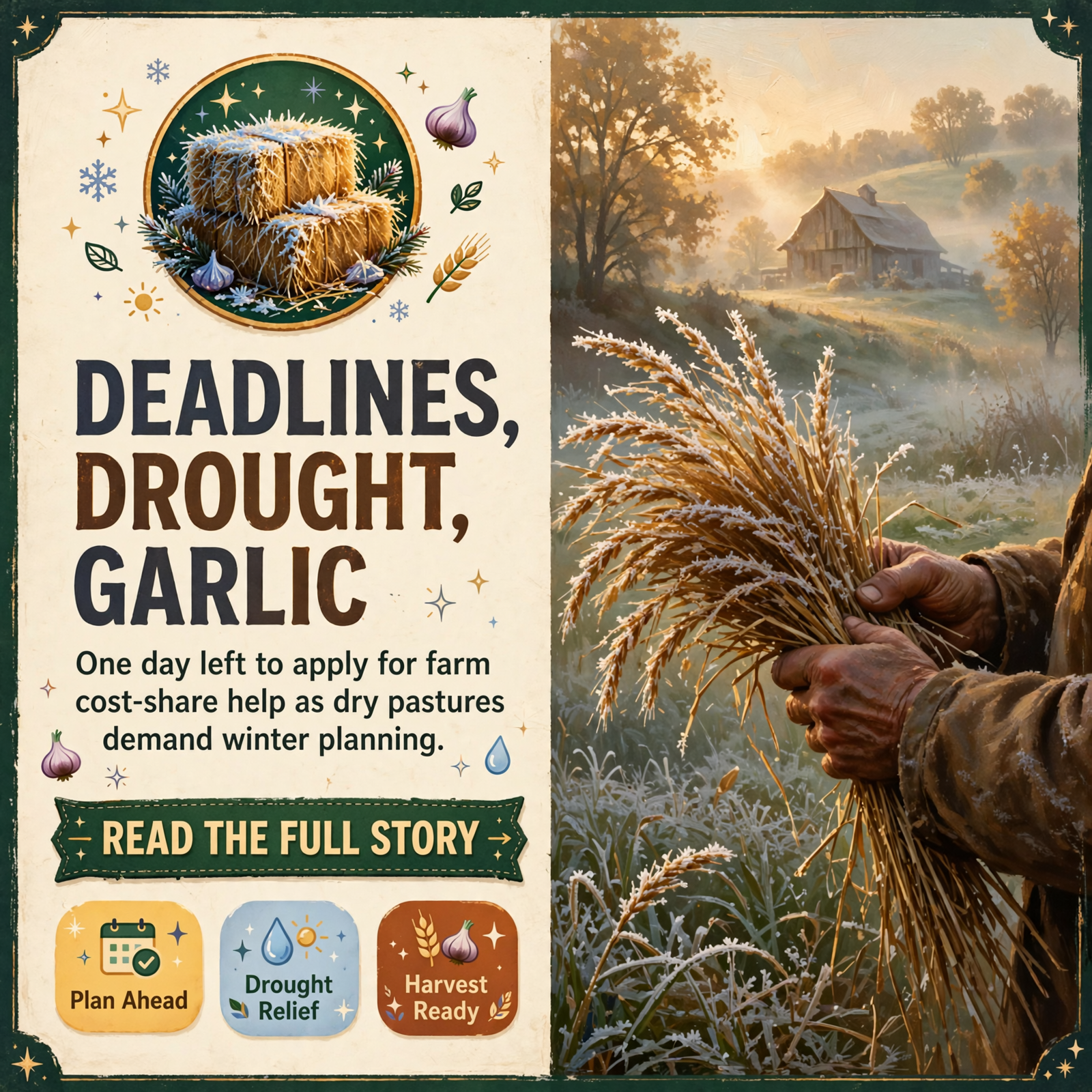 Featured image for "🌾 Thirsty Pastures, a Cost-Share Deadline Tomorrow and Frost Still Weeks Away: Your Farm & Garden Report"