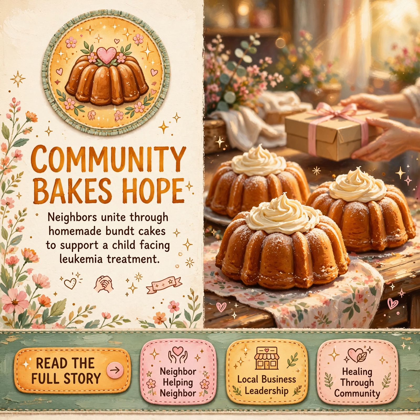 🧡 Community Rallies Behind Child With Leukemia Through Bundt Cake Fundraiser — Featured Image Featured image for "🧡 Community Rallies Behind Child With Leukemia Through Bundt Cake Fundraiser"