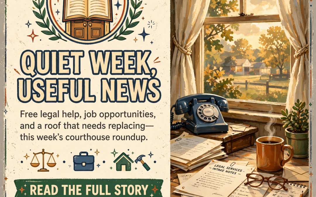 ๐๏ธ Courthouse Corner: A Bus Garage Roof Goes Out for Bids, Free Legal Help Rolls Into the Region, and Marion County Talks Jobs