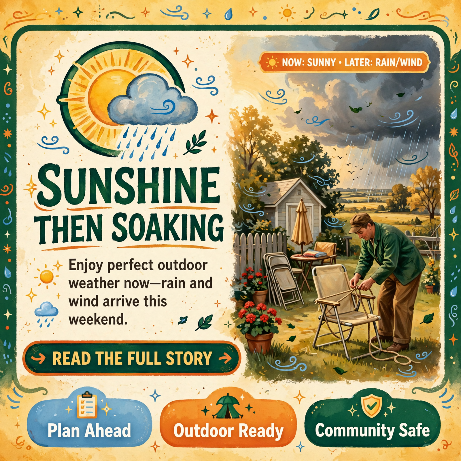 Featured image for "🌤️ Sunshine All Week, a Gulf Soaker for the Weekend: Your Weather & Outdoors Ahead"