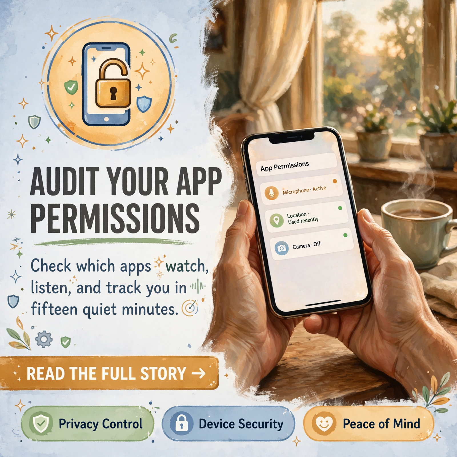 Featured image for "🔐 A Sunday Privacy Checkup: Camera, Mic and Location Permissions on iPhone and Android"