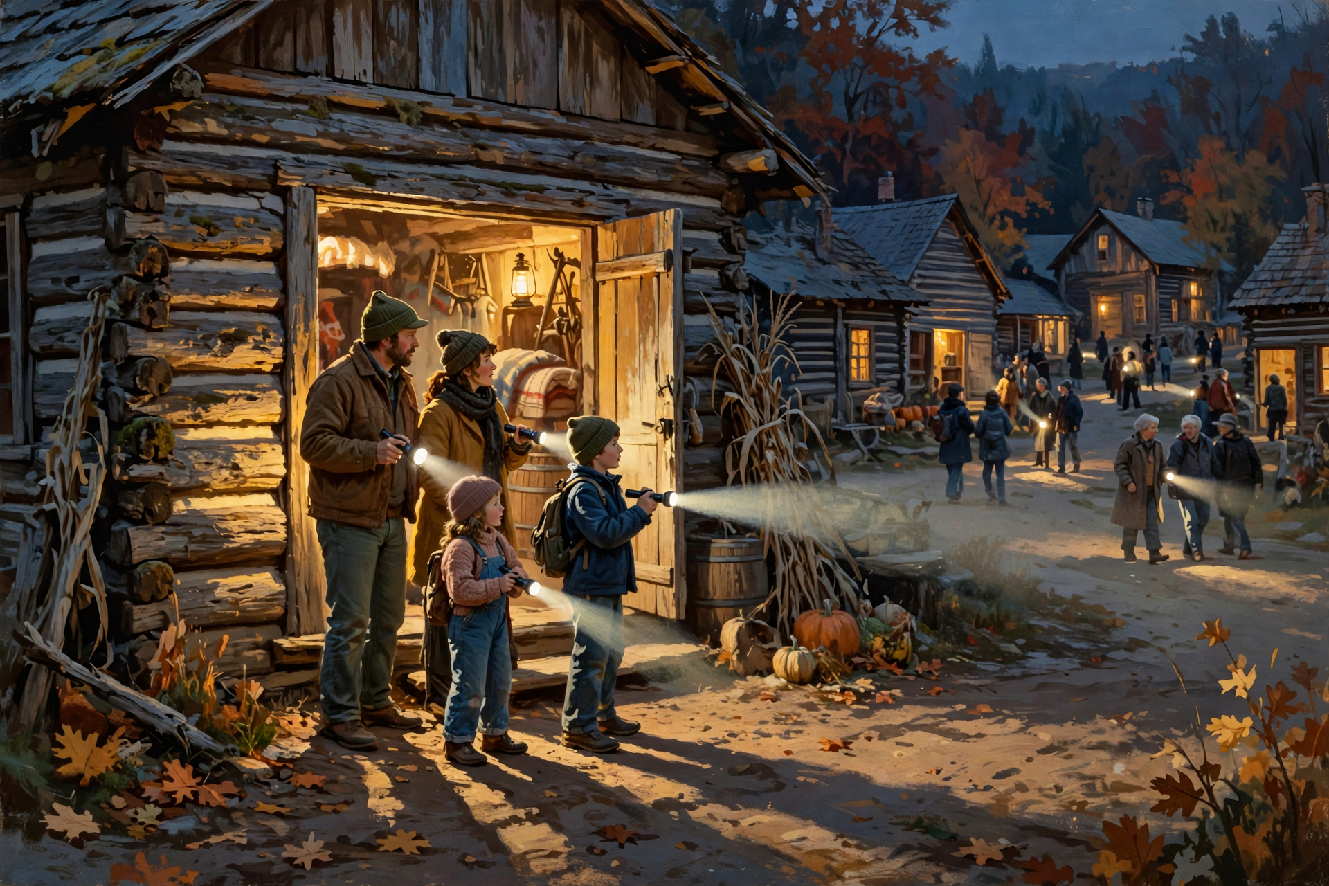 Illustration for 🔦 Bring a Flashlight: Log Cabins After Dark and a 50th Harvest Days at Cannonsburgh Village