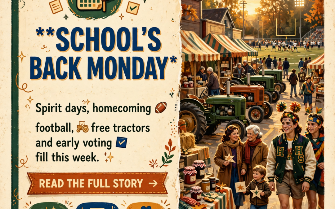 📰 School’s Back Monday, Homecoming Friday and a Free Tractor Weekend Downtown