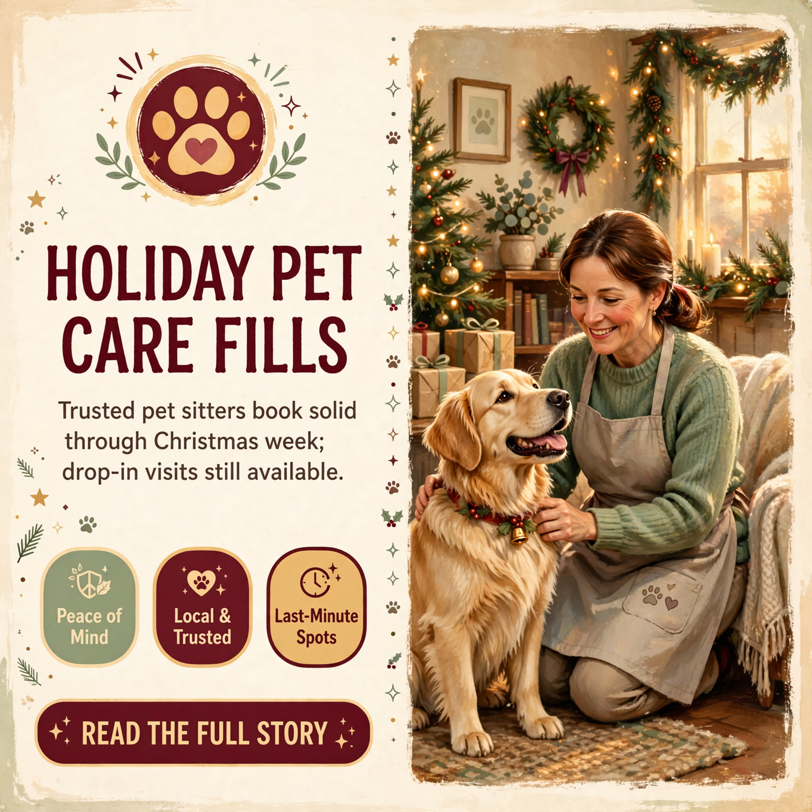 Featured image for "🐾 Pet Sitter in Chattanooga Books Holiday Stays - Limited Drop-In Visits Still Available"