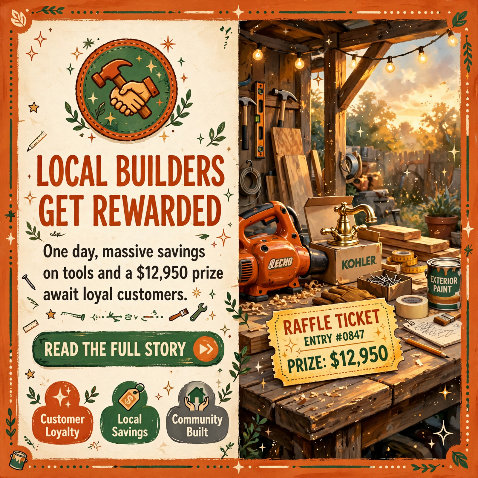 Featured image for "🛠️ Customer Appreciation Day at Collins Building Materials - October 9th with Major Raffle and Echo Equipment Discount"
