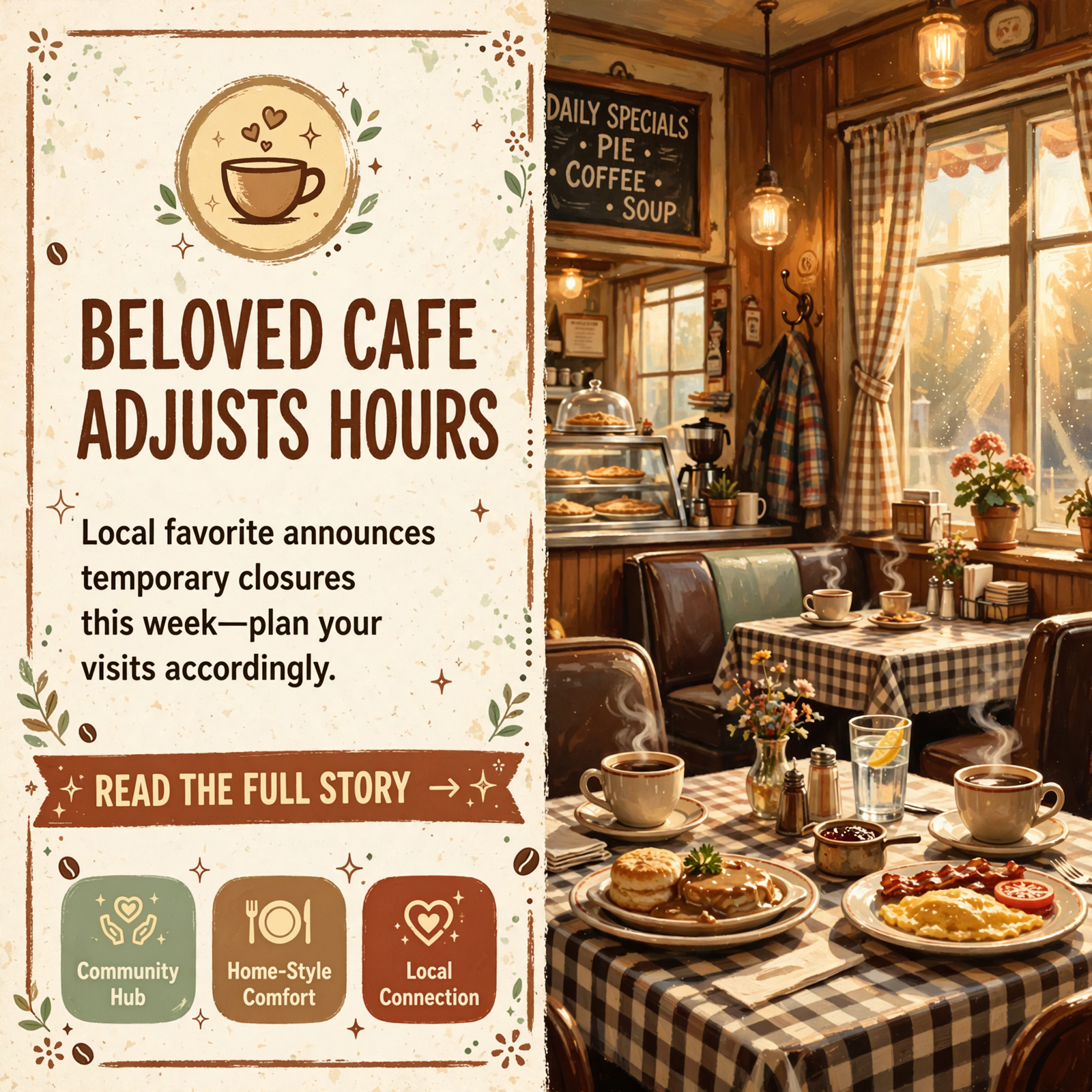 Featured image for "🍽️ Mel's Old Time Cafe Announces Early Closure and Saturday Closure"