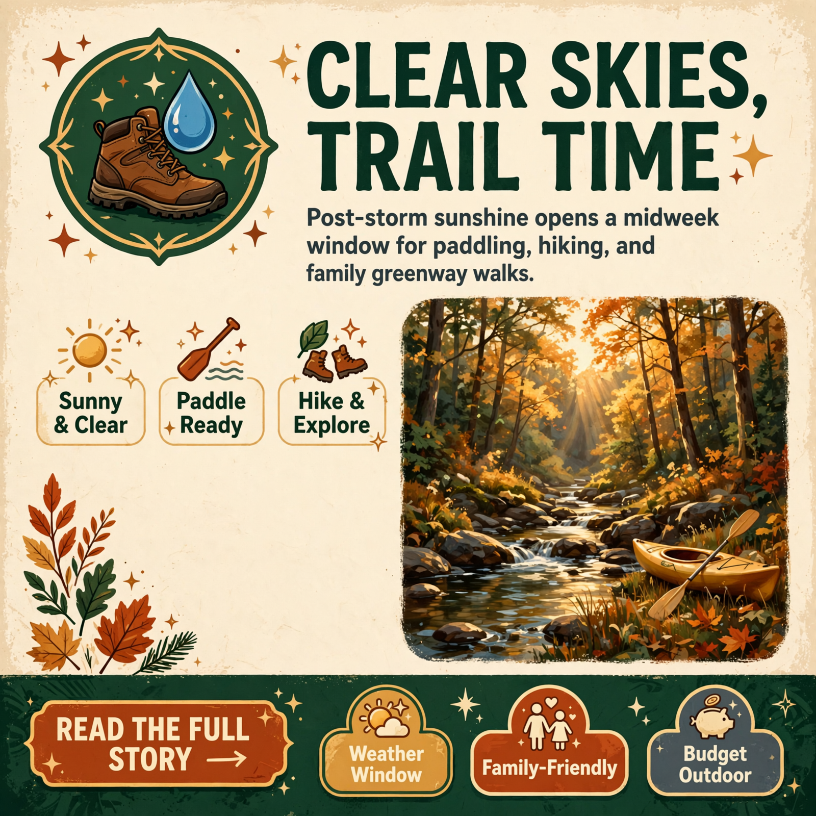 Featured image for "🥾 Sunny Midweek Trails, Sequatchie Kayaks and a $10 Lantern Hike"