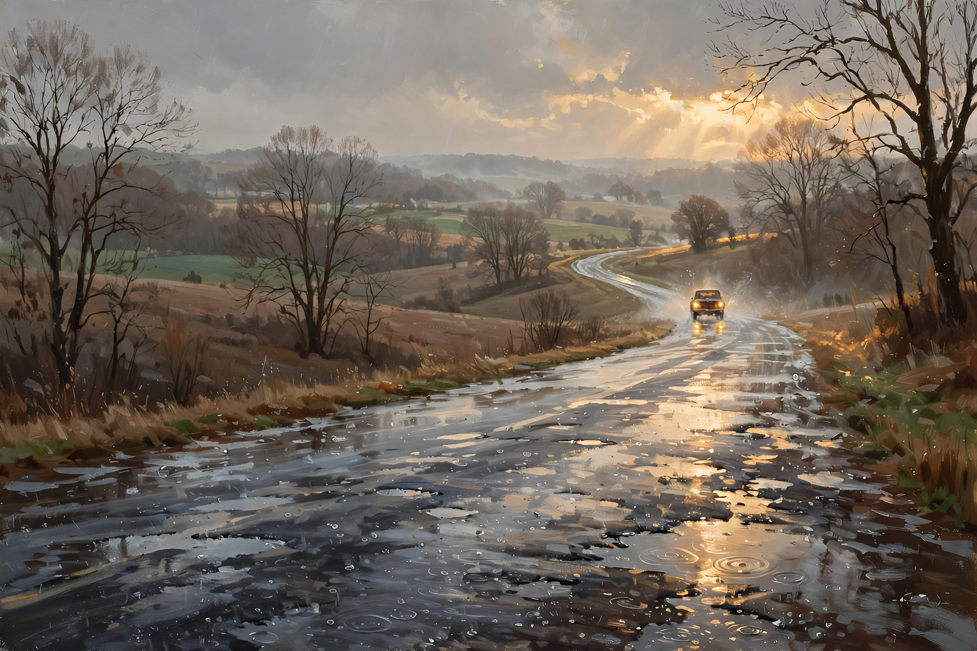 Illustration for π§οΈ The First Real Rain in Weeks: Easy Does It on Wet Roads This Weekend