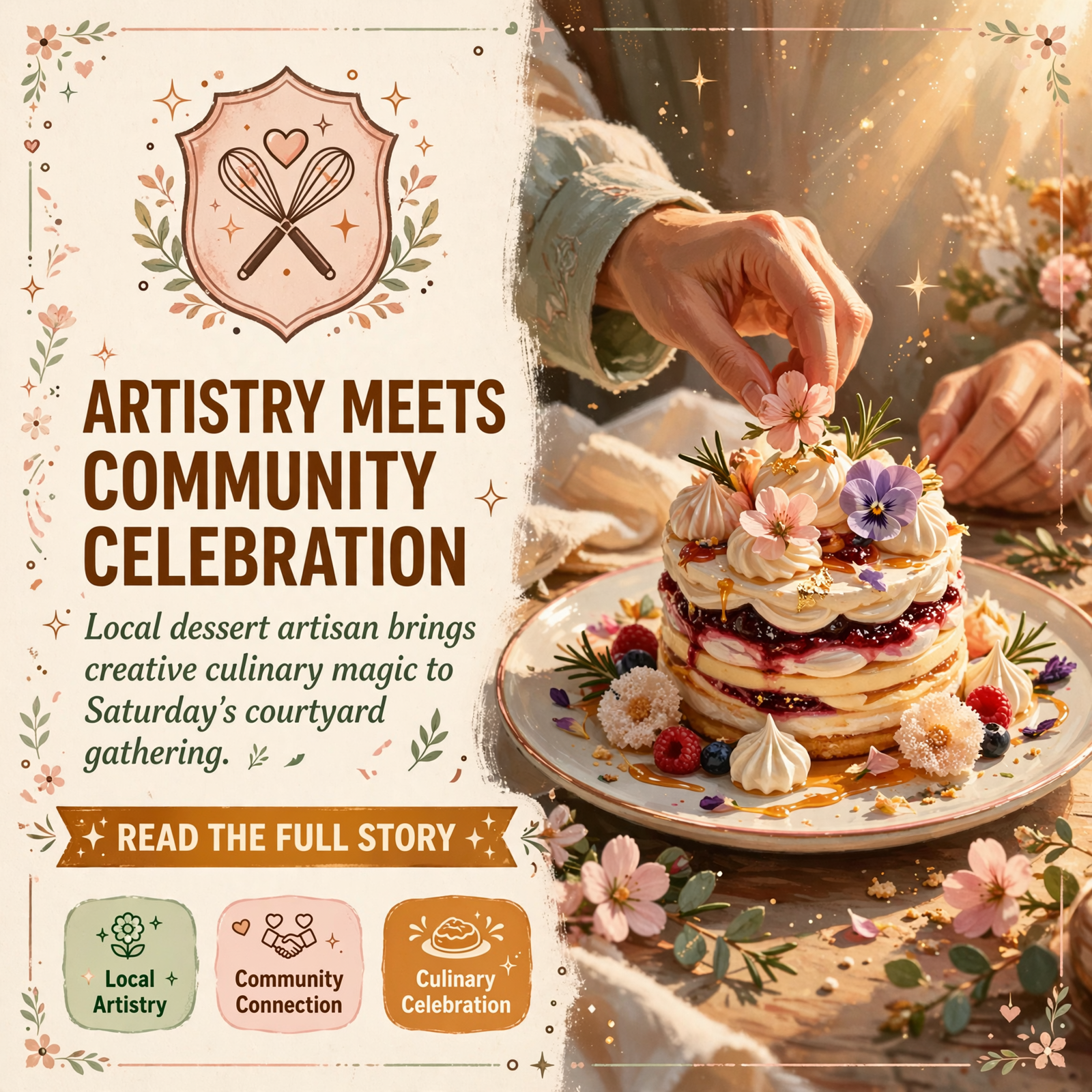 Featured image for "🍰 Leslie's Luscious Treats Brings Desserts and Artistry to Saturday Courtyard Event"