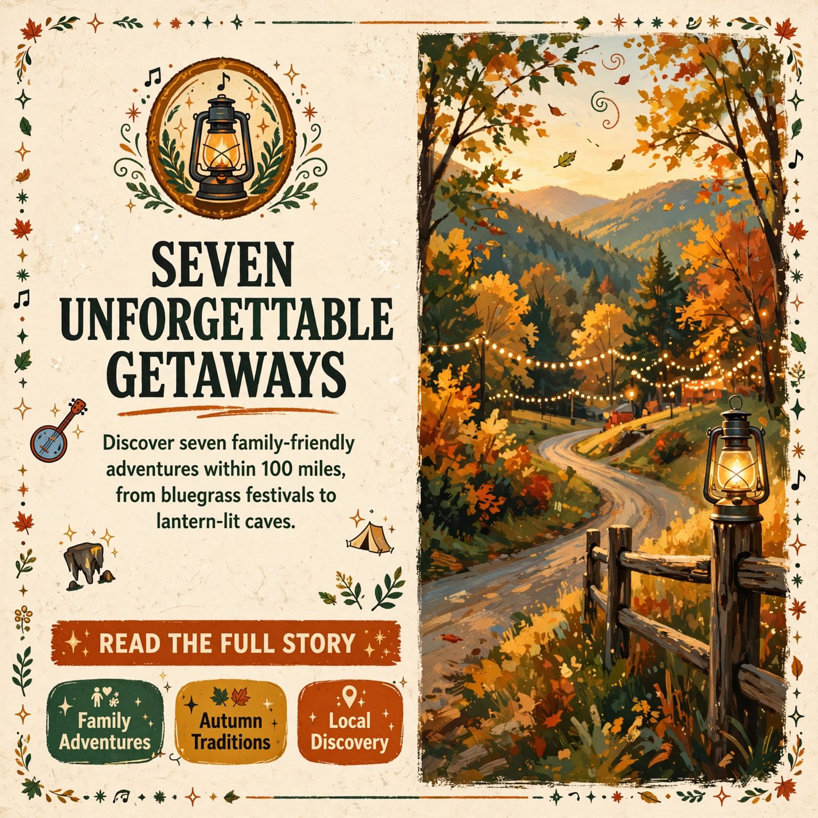 Featured image for "🧭 Hundred-Mile Happenings: Bluegrass Takes Over Chattanooga, a Lantern-Lit Cave and 5 More Day Trips From Dunlap"